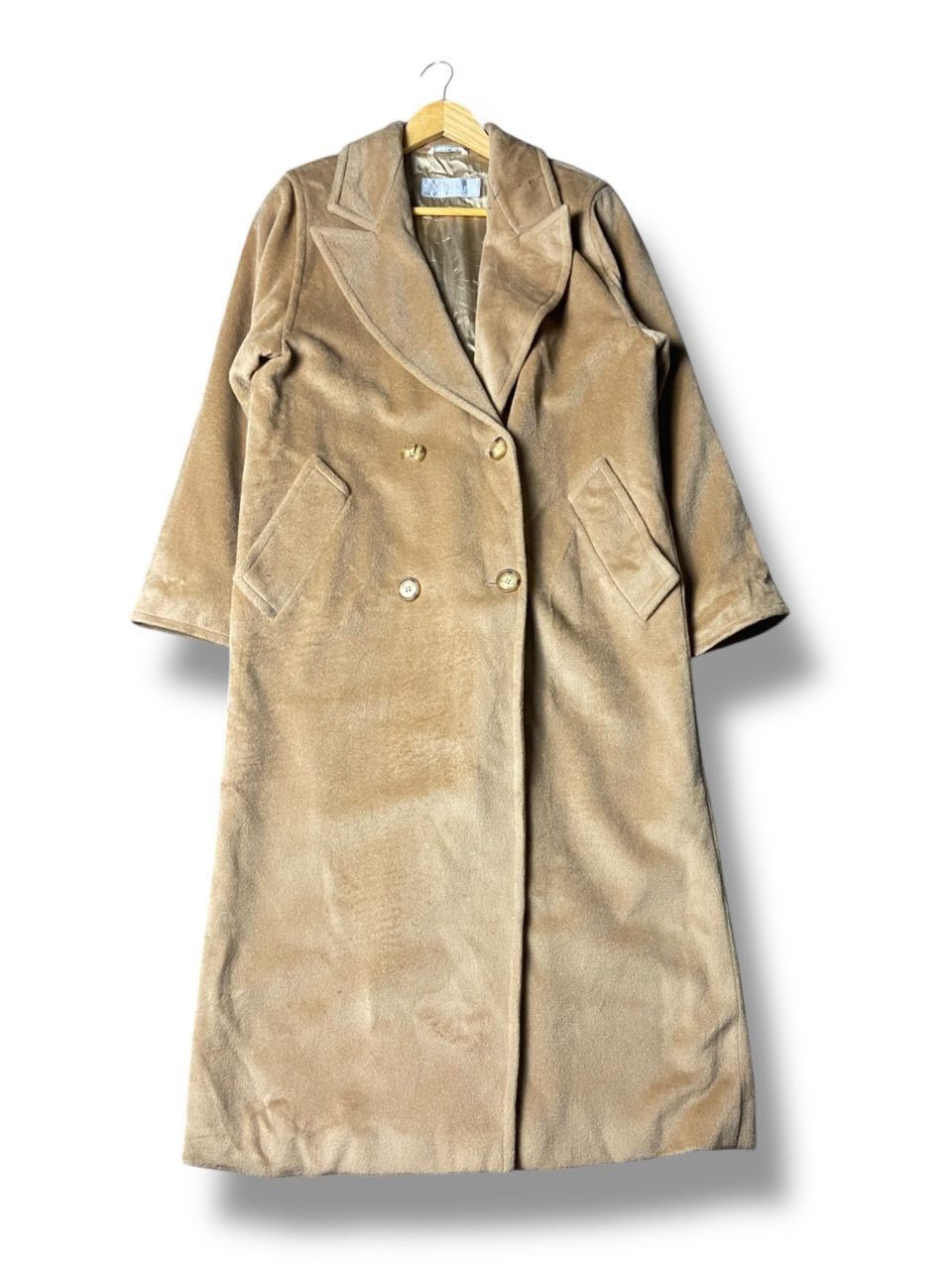 Japanese Brand Max Mara Double Breasted Wool Camel Blend Coat (159) Size XS / US 0-2 / IT 36-38 - 2 Thumbnail