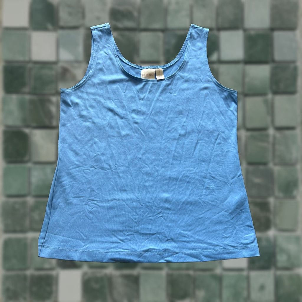 Vintage Chico's Tank Top Womens Size 1 Blue Sleeveless Shirt Size XS / US 0-2 / IT 36-38 - 1 Thumbnail