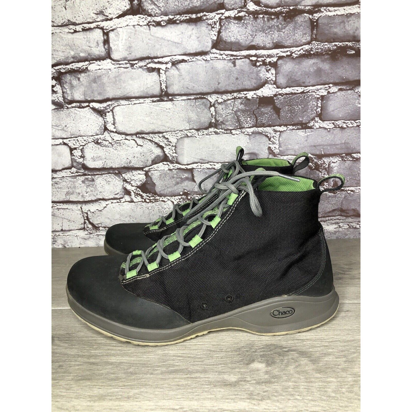 Chaco Chaco Tedinho Bulloo Black Canvas Green Lace Up Hiking Boots Size US 11 / EU 44 - 1 Thumbnail