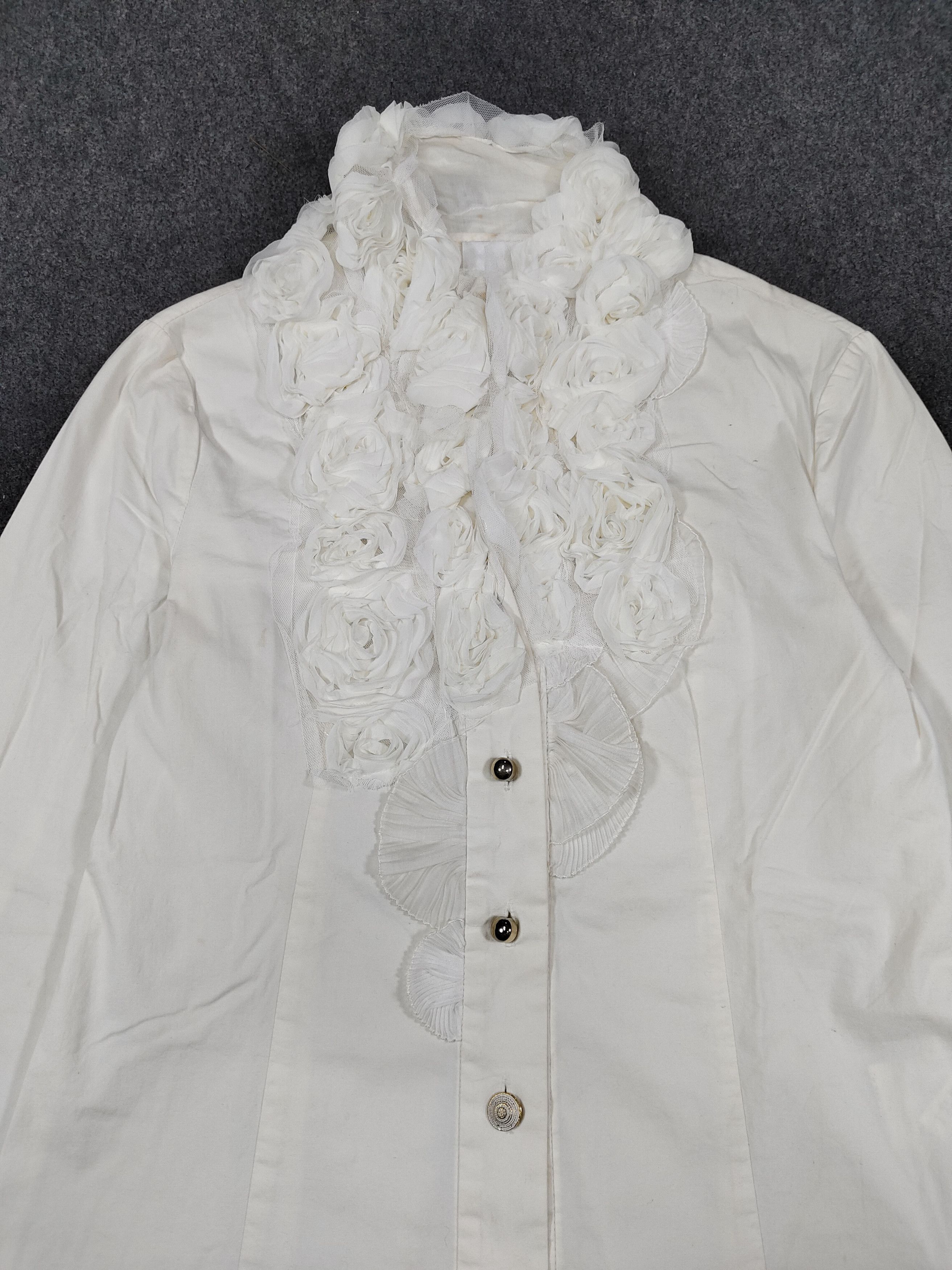 Seditionaries OZ O'2nd❤️‍🔥Romantic Ruffle Rosette Applique Tailored Shirt Size M / US 6-8 / IT 42-44 - 8 Thumbnail
