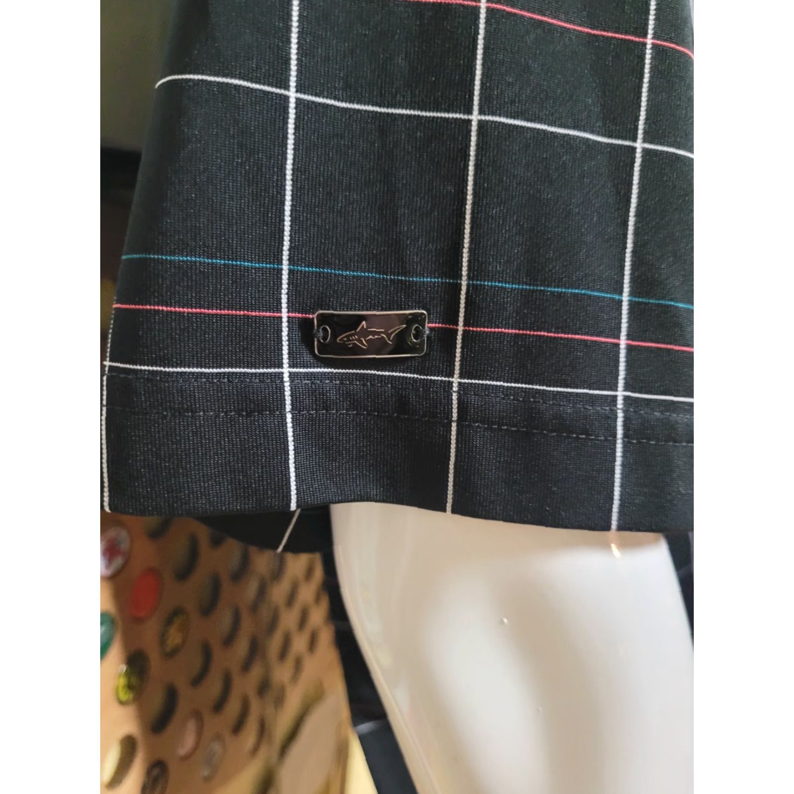 Vintage Greg Norman Sky Mountain Golf Course Polo Shirt L Black Plaid Short Sleeve Men Golf Shirt Size US L / EU 52-54 / 3 - 3 Thumbnail