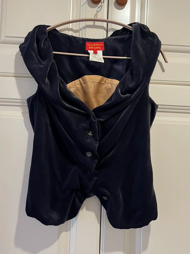Vivienne Westwood Vivienne Westwood Silk velvet swing collar vest Size S / US 4 / IT 40 - 1 Thumbnail