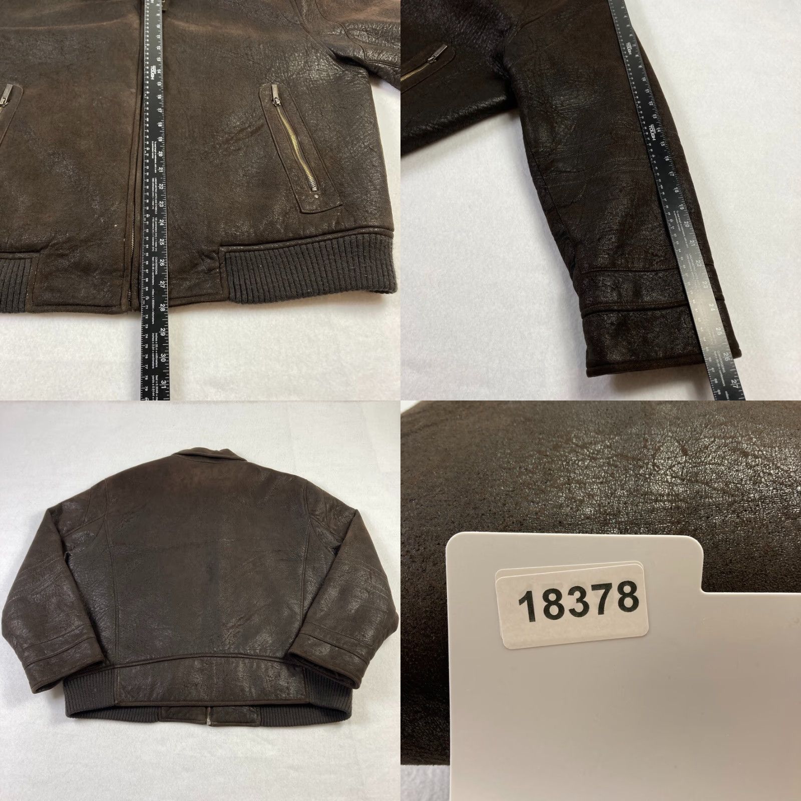 Calvin Klein Calvin Klein Mens XL Brown Faux Leather Bomber Jacket Full Zip Lined Mid-Length Size US XL / EU 56 / 4 - 9 Thumbnail