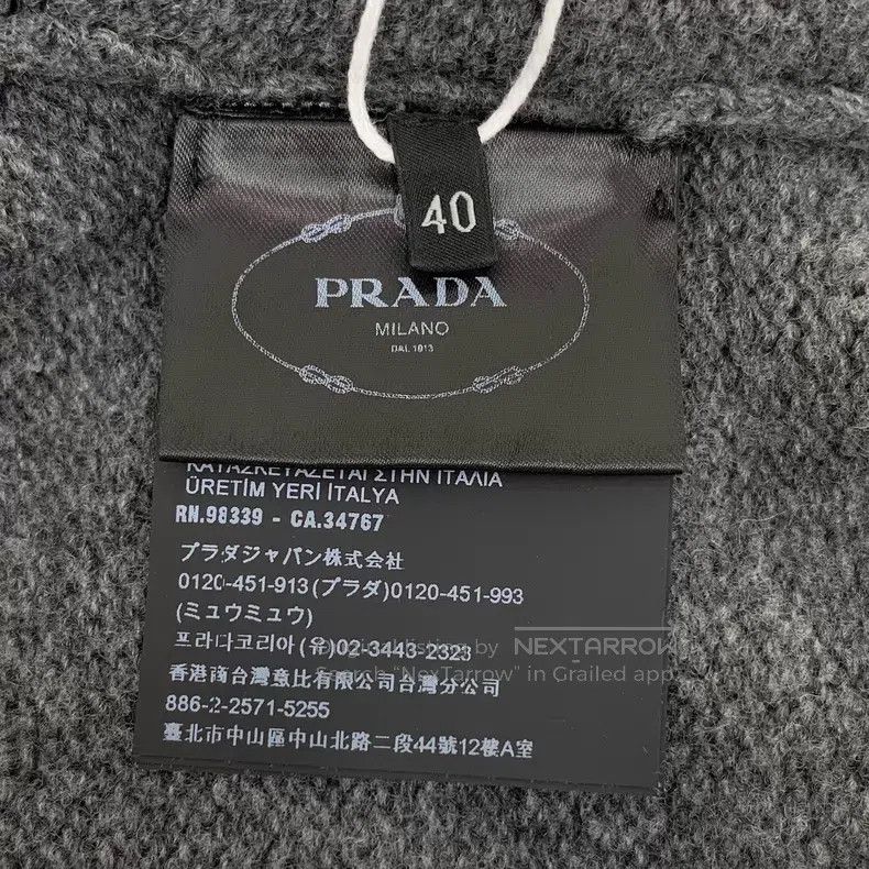 Prada Prada 22 gray logo round-neck wool mixed cashmere knitted Size XS / US 0-2 / IT 36-38 - 7 Thumbnail