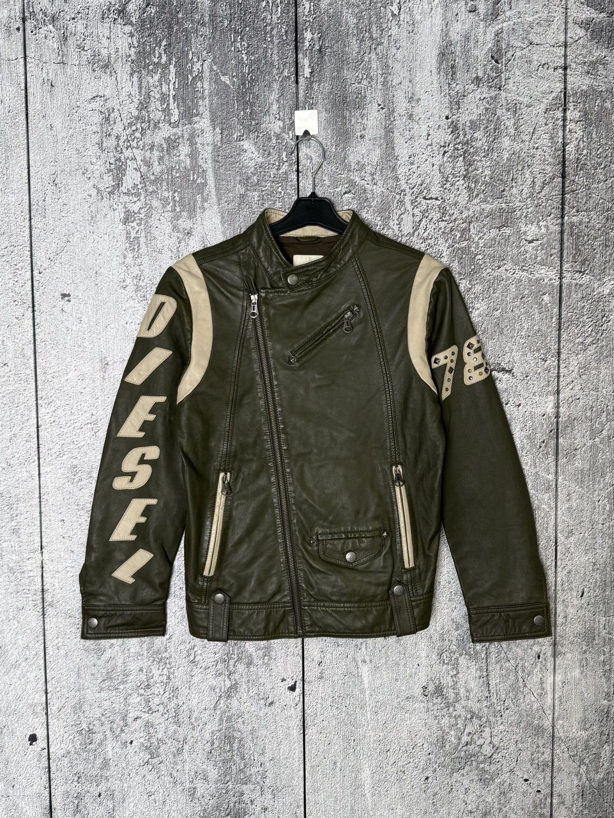 Diesel Vintage Diesel Leather Biker Jacket Big Logo Moto Racing Size L / US 10 / IT 46 - 2 Thumbnail