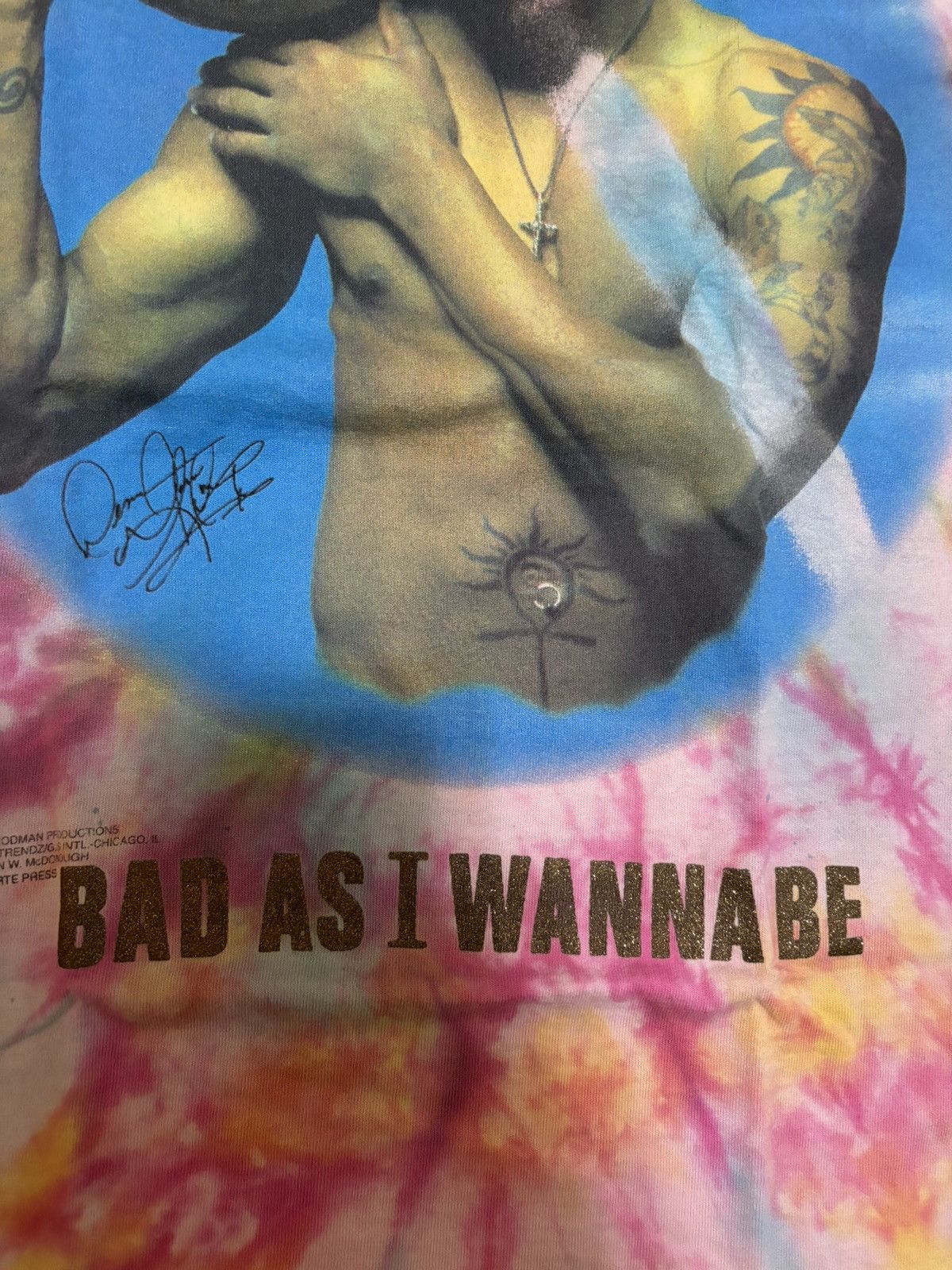Vintage Rare vintage 90s Dennis Rodman friends & family tie dye tee Size US L / EU 52-54 / 3 - 7 Thumbnail