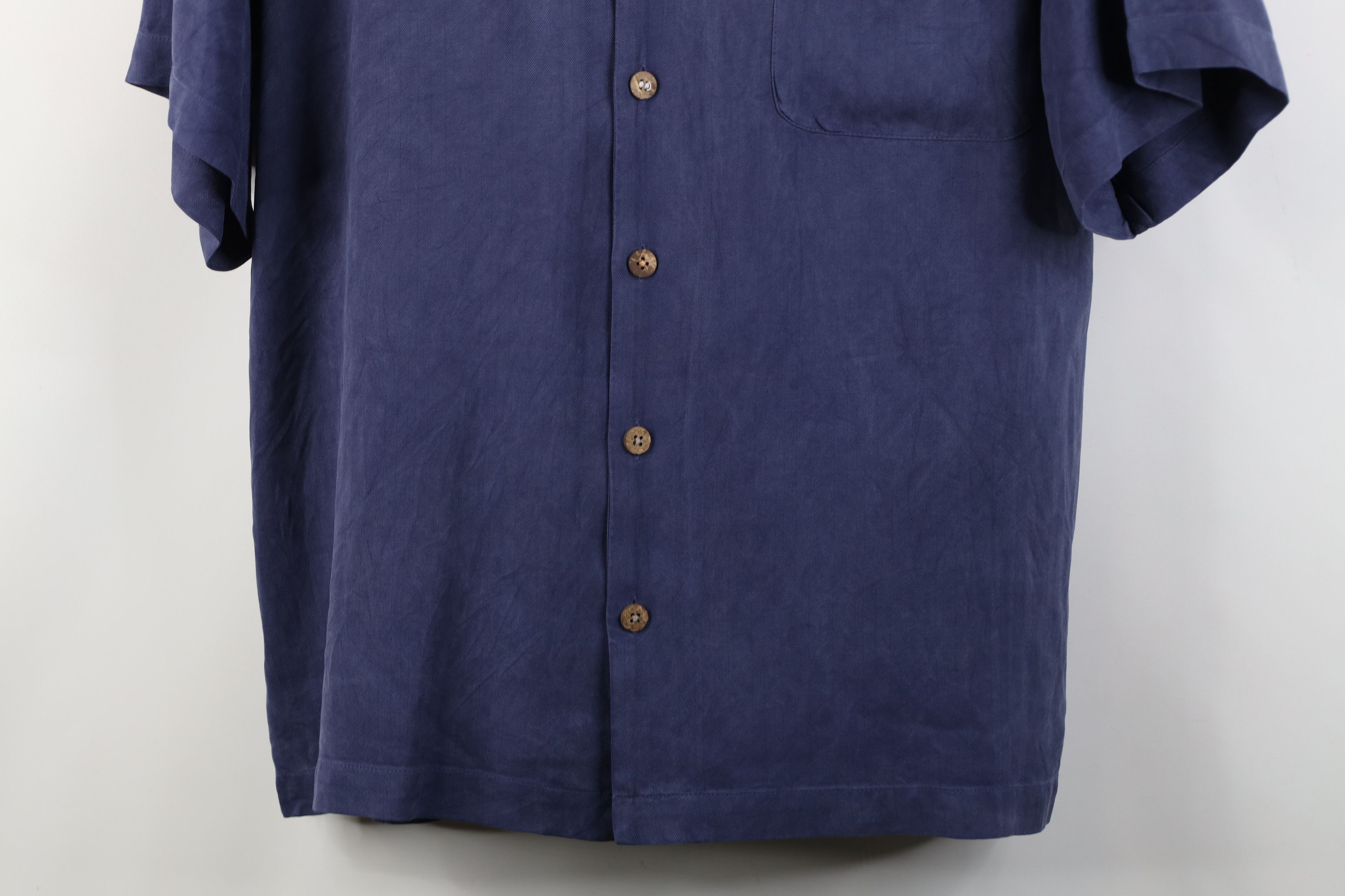 Vintage Vintage 90s Streetwear Herringbone Looped Button Shirt Size US L / EU 52-54 / 3 - 3 Thumbnail