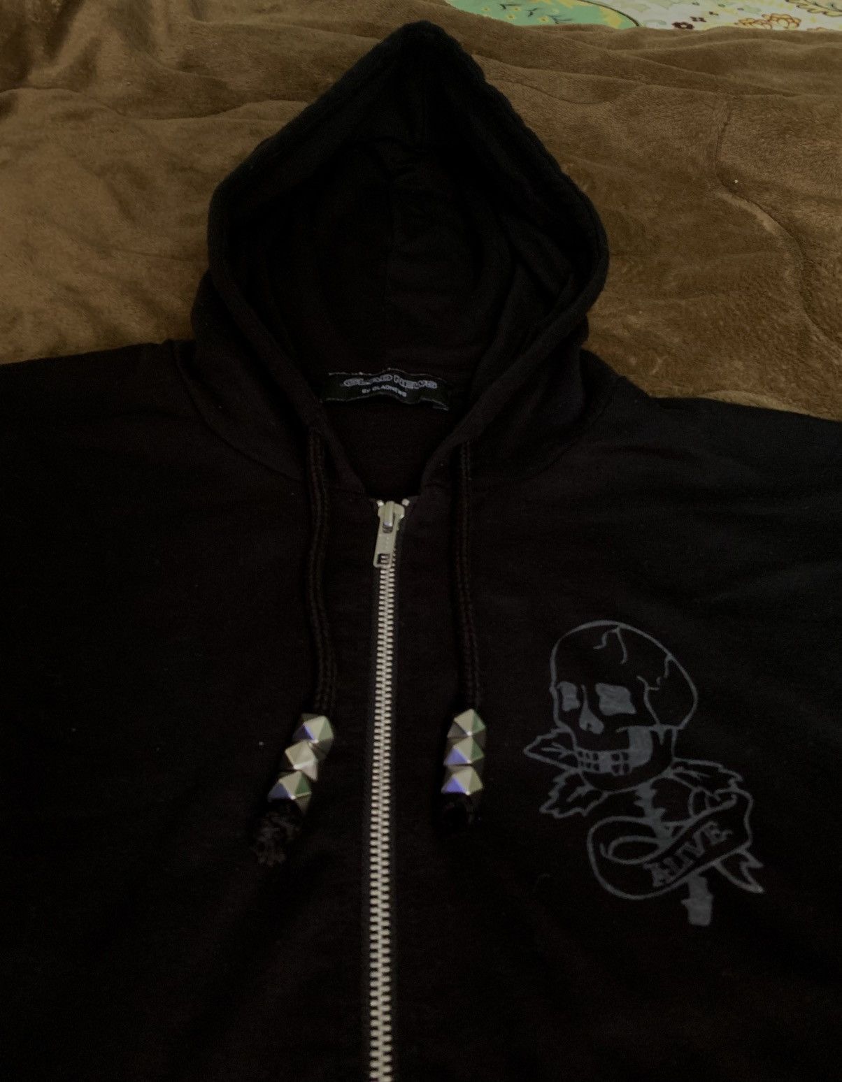 Japanese Brand GLAD NEWS Mad Punk Skeleton Studded zipper hoodie Size US L / EU 52-54 / 3 - 4 Thumbnail