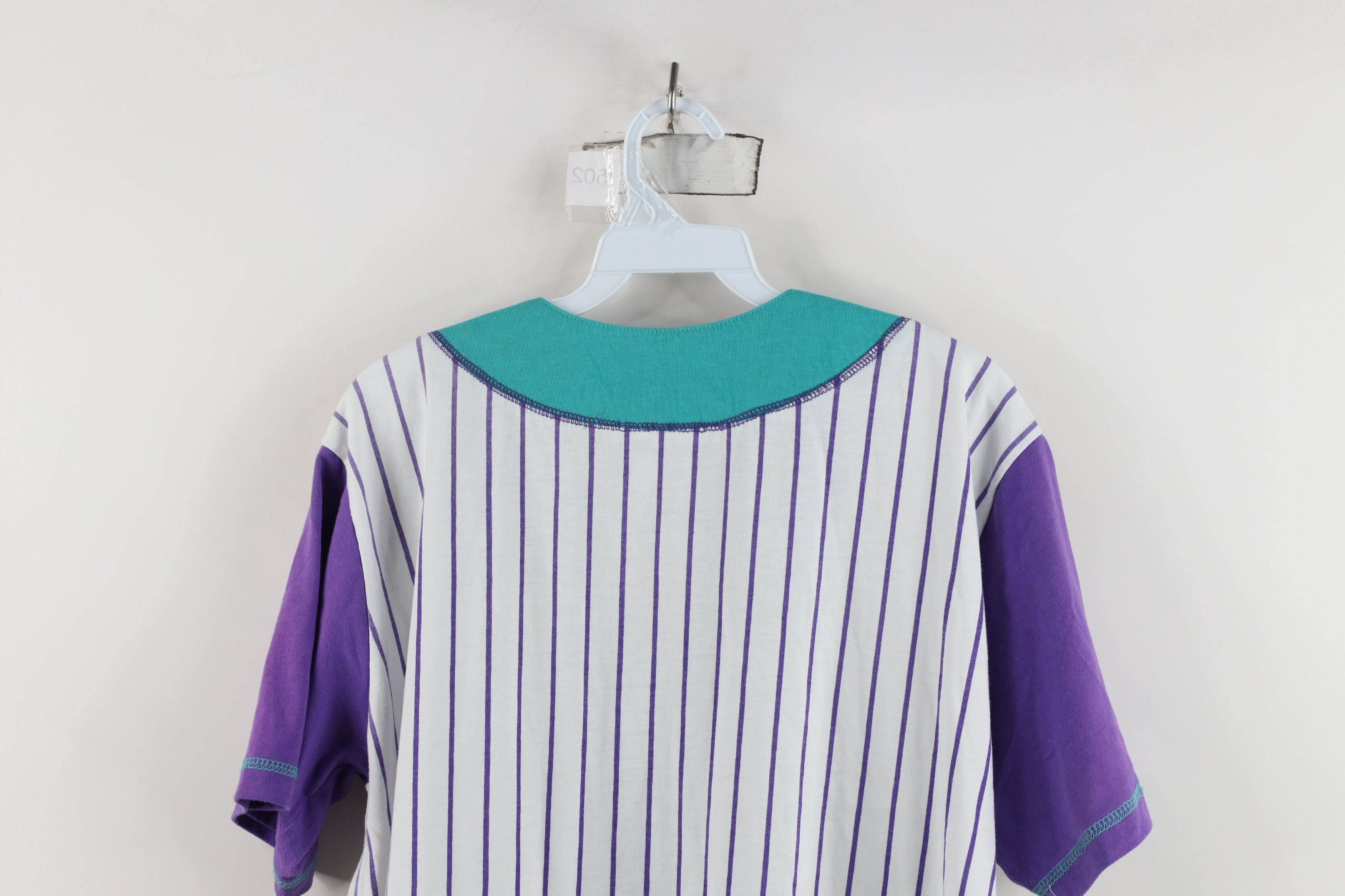 Vintage Vintage 90s Streetwear Distressed Pinstriped Baseball Jersey Size M / US 6-8 / IT 42-44 - 10 Thumbnail