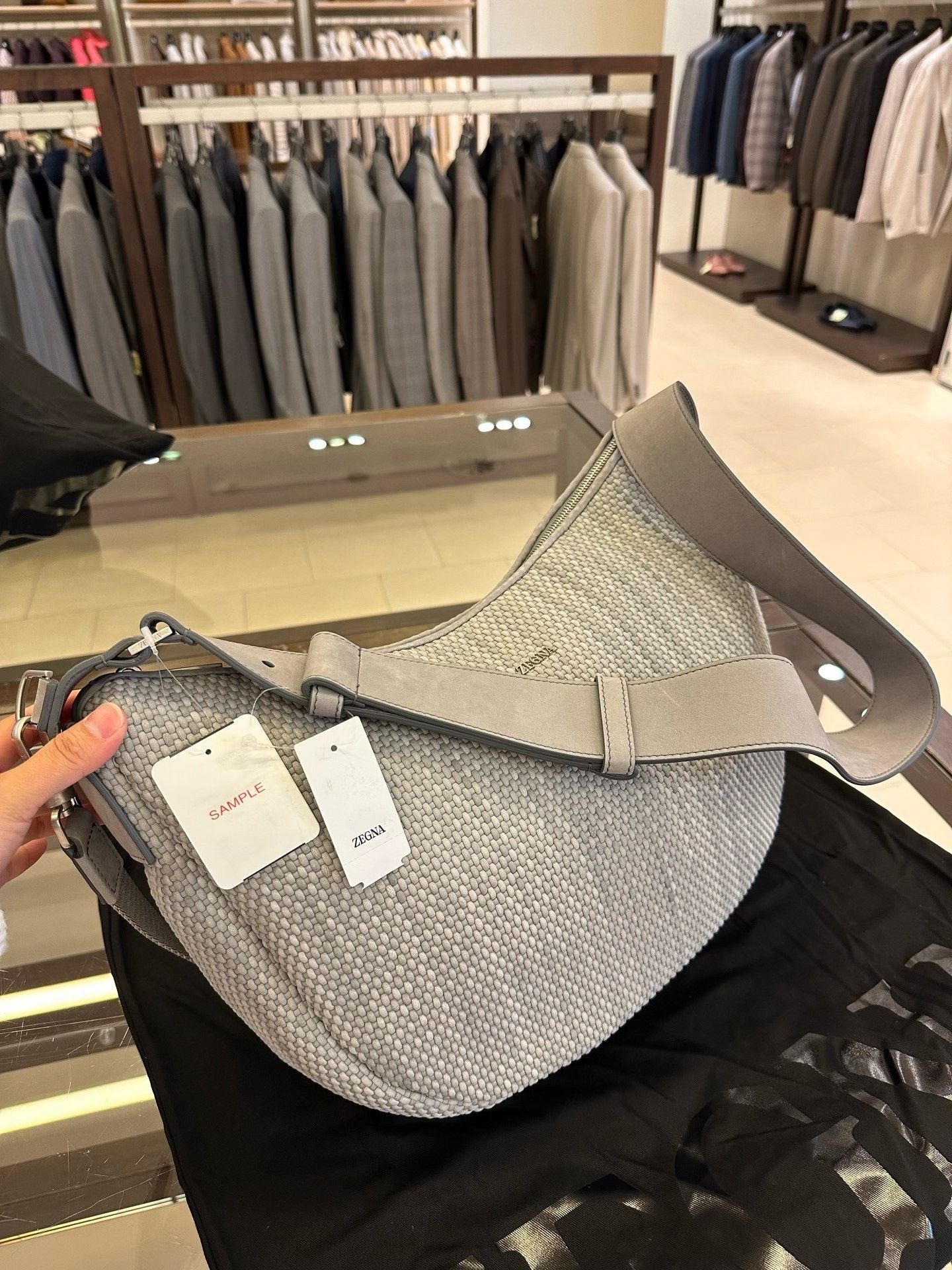 Ermenegildo Zegna Zegna Gray Men's Crossbody Bag Size ONE SIZE - 3 Thumbnail