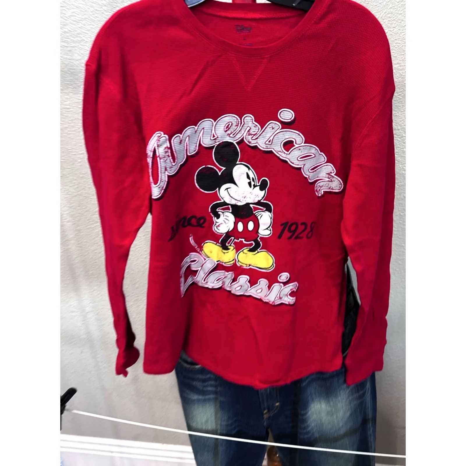 Disney Disney Mickey Mouse LONG SLEEVE SHIRT Waffle Small S Mens Multicolor Casual Basic Shirt Size US S / EU 44-46 / 1 - 2 Thumbnail