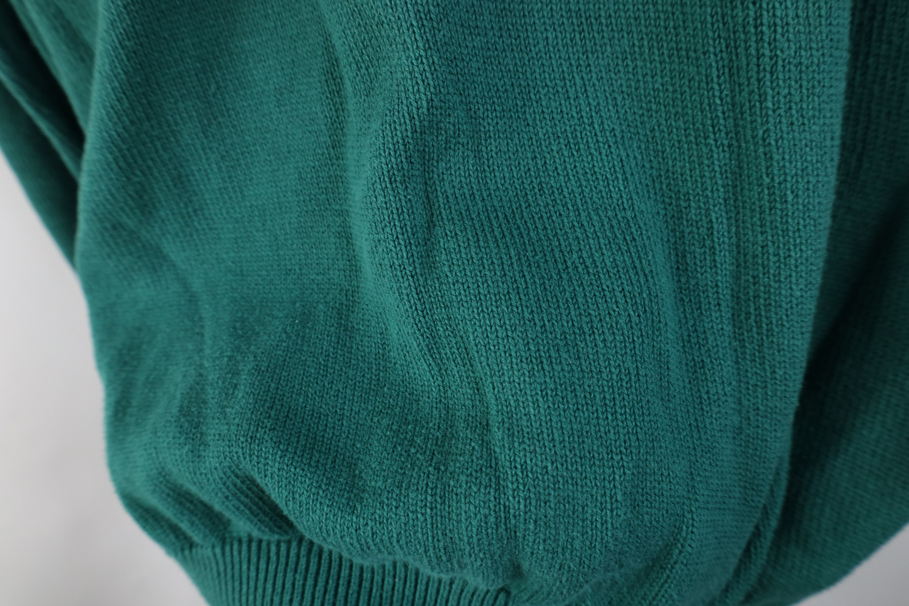Izod Vintage 90s Izod Cotton Ribbed Knit V-Neck Sweater Green USA Size US L / EU 52-54 / 3 - 5 Thumbnail