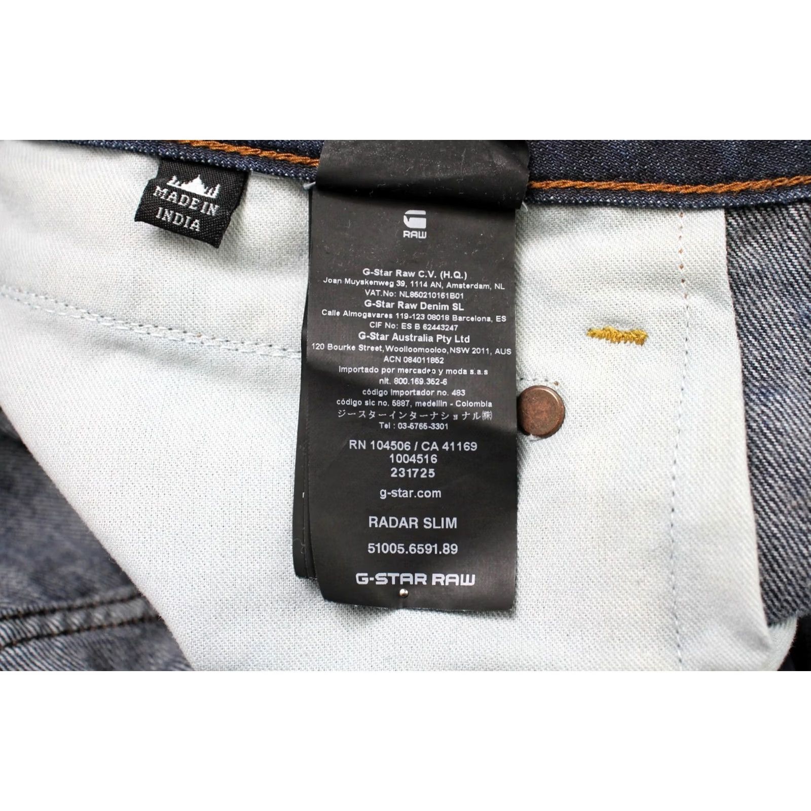 G-Star G-STAR Radar Slim Jeans Men's W32/L32 Whiskers Faded Denim Blue Size US 32 / EU 48 - 7 Thumbnail