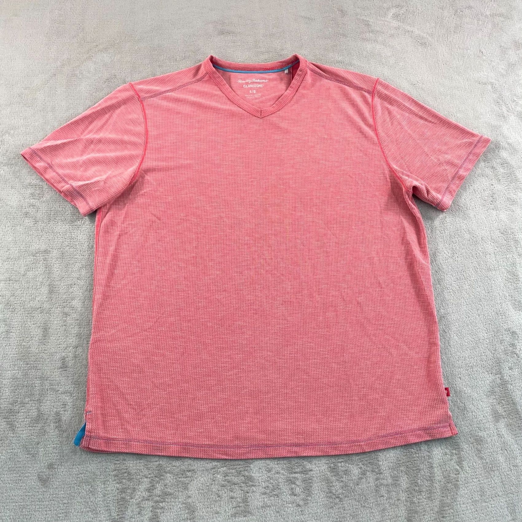 Tommy Bahama Tommy Bahama Tropicool Paradise V-Neck T-Shirt Men L Pink IslandZone SS Size US L / EU 52-54 / 3 - 3 Thumbnail