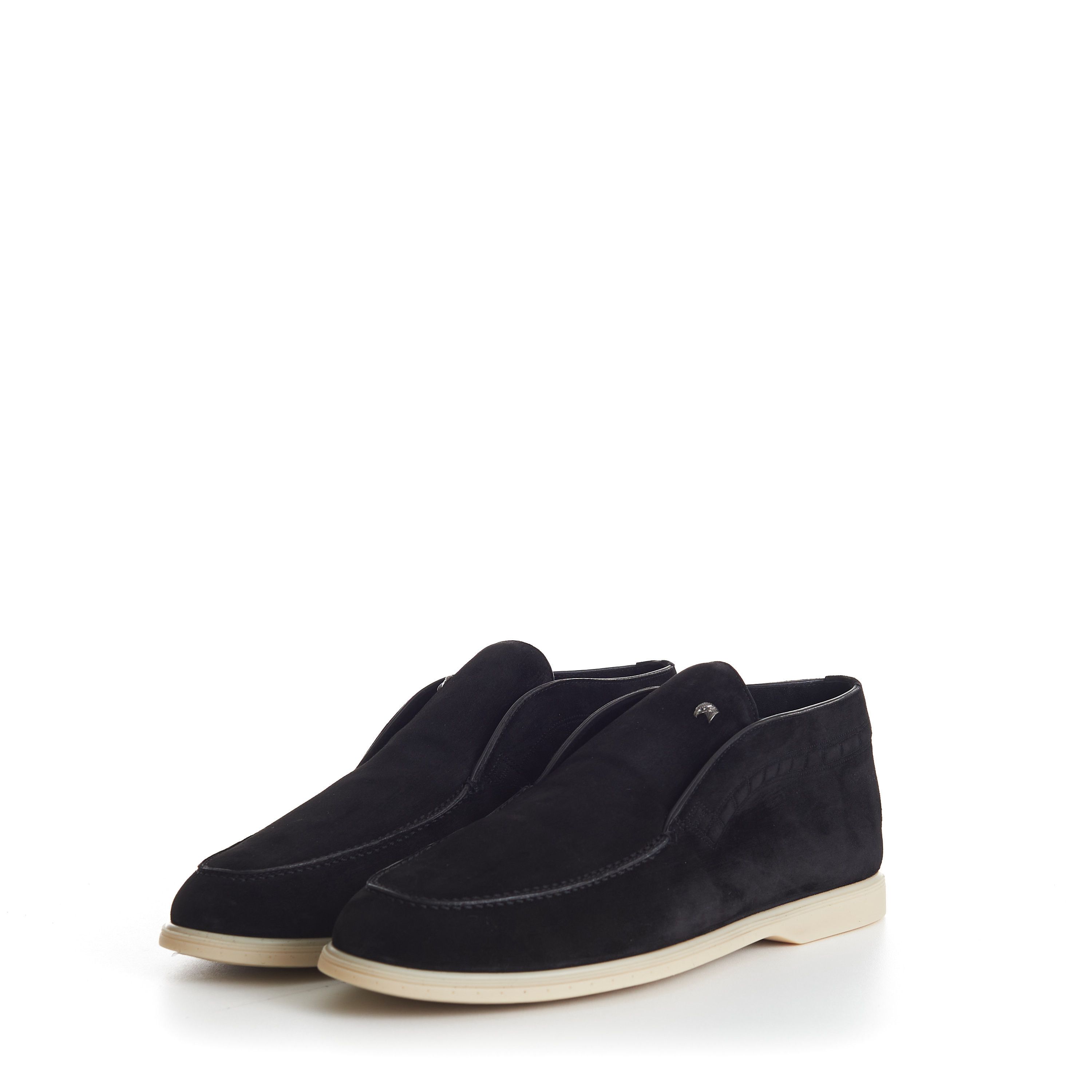 Stefano Ricci Black Suede Slip-On Ankle Boots - Eagle Head Application Size US 11 / EU 44 - 4 Thumbnail