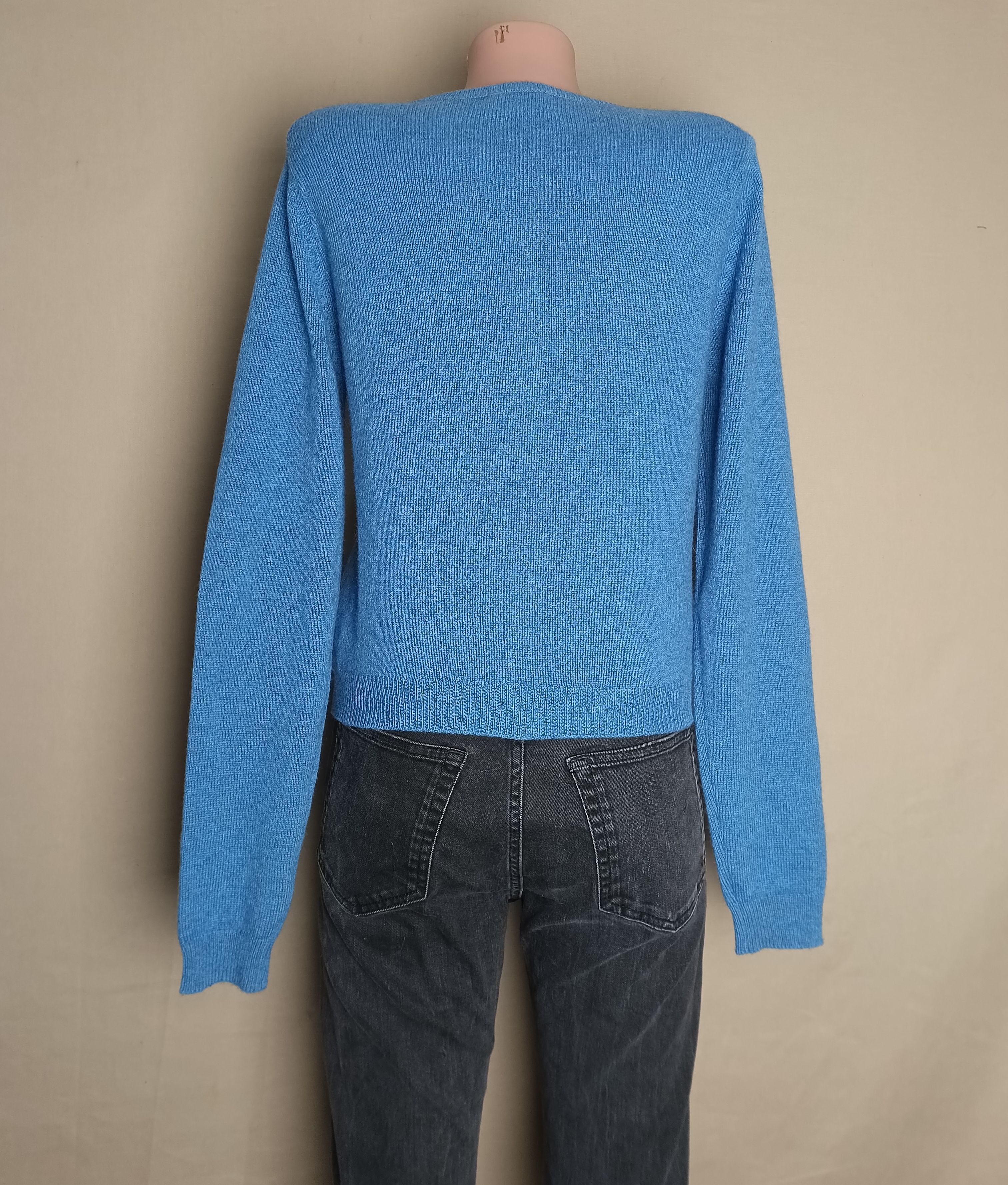 Designer × Other UK Brora Cashmere Guernsey Blue Women Cardigan UK12 US8 Size M / US 6-8 / IT 42-44 - 6 Thumbnail