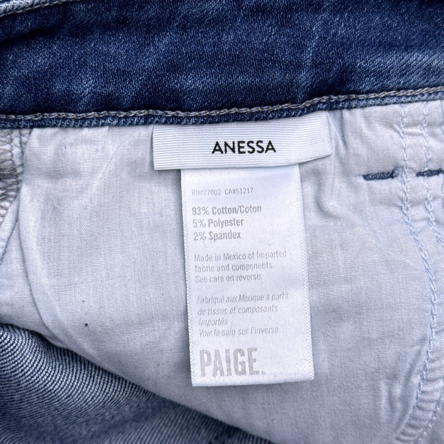 Paige Paige Womens Jeans Wide-Leg 28 Distressed Stretch Denim Blue 5-Pocket Logo High Rise Size 28" / US 6 / IT 42 - 5 Thumbnail