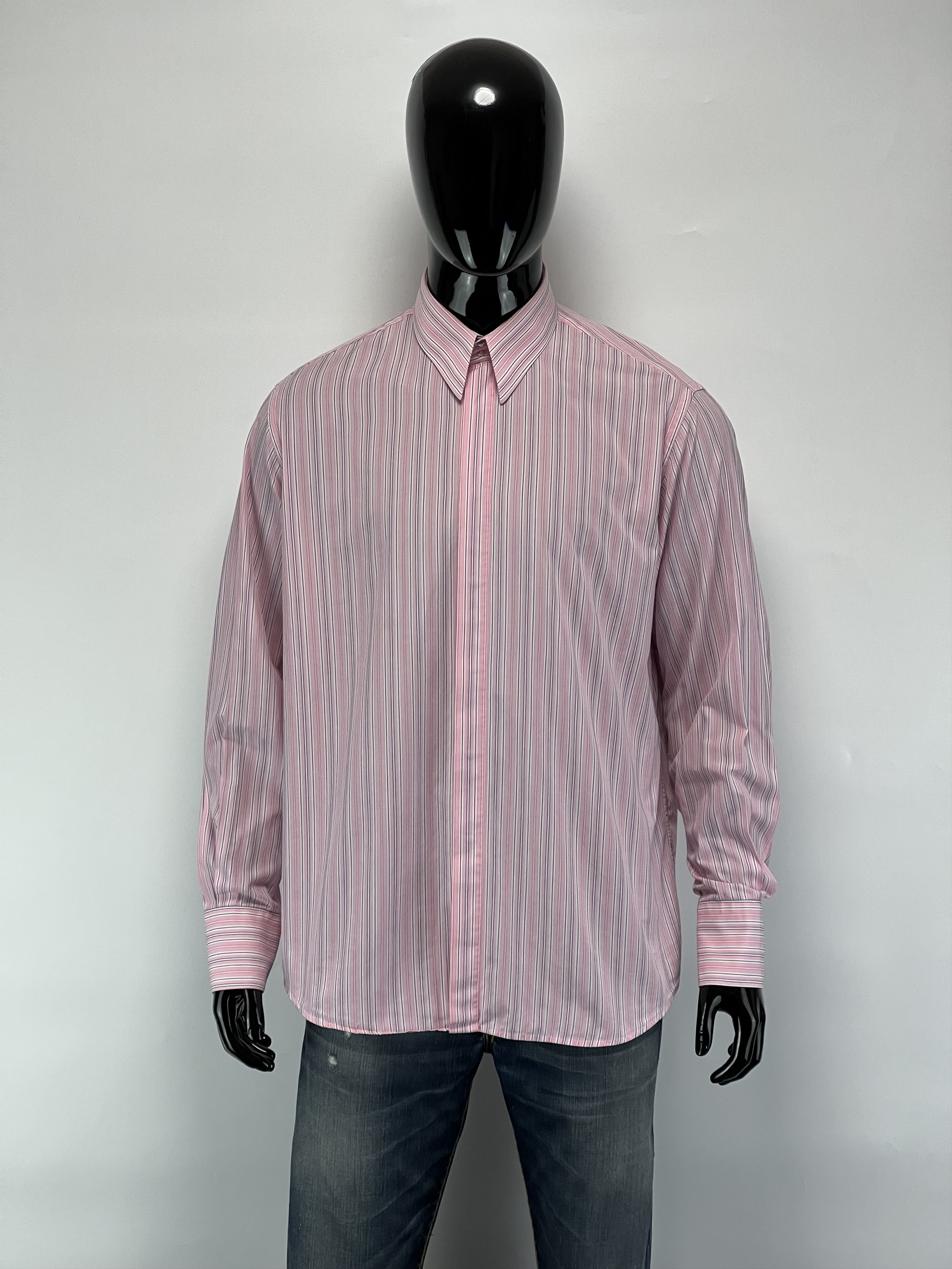 Thierry Mugler Thierry Mugler Striped Long Sleeve Button Up Shirt Size 44 Size US XL / EU 56 / 4 - 1 Thumbnail