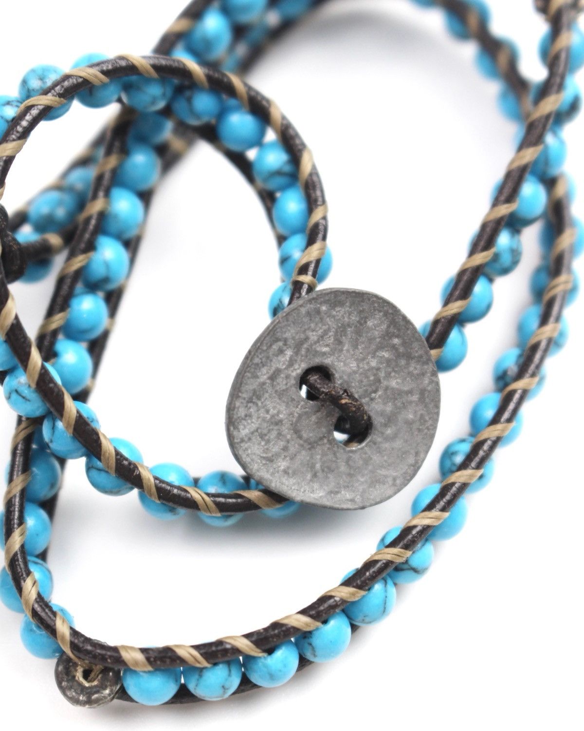 Vintage 2000S JAPANESE MADE TURQUOISE STYLE WRAP BRACELET Size ONE SIZE - 4 Thumbnail