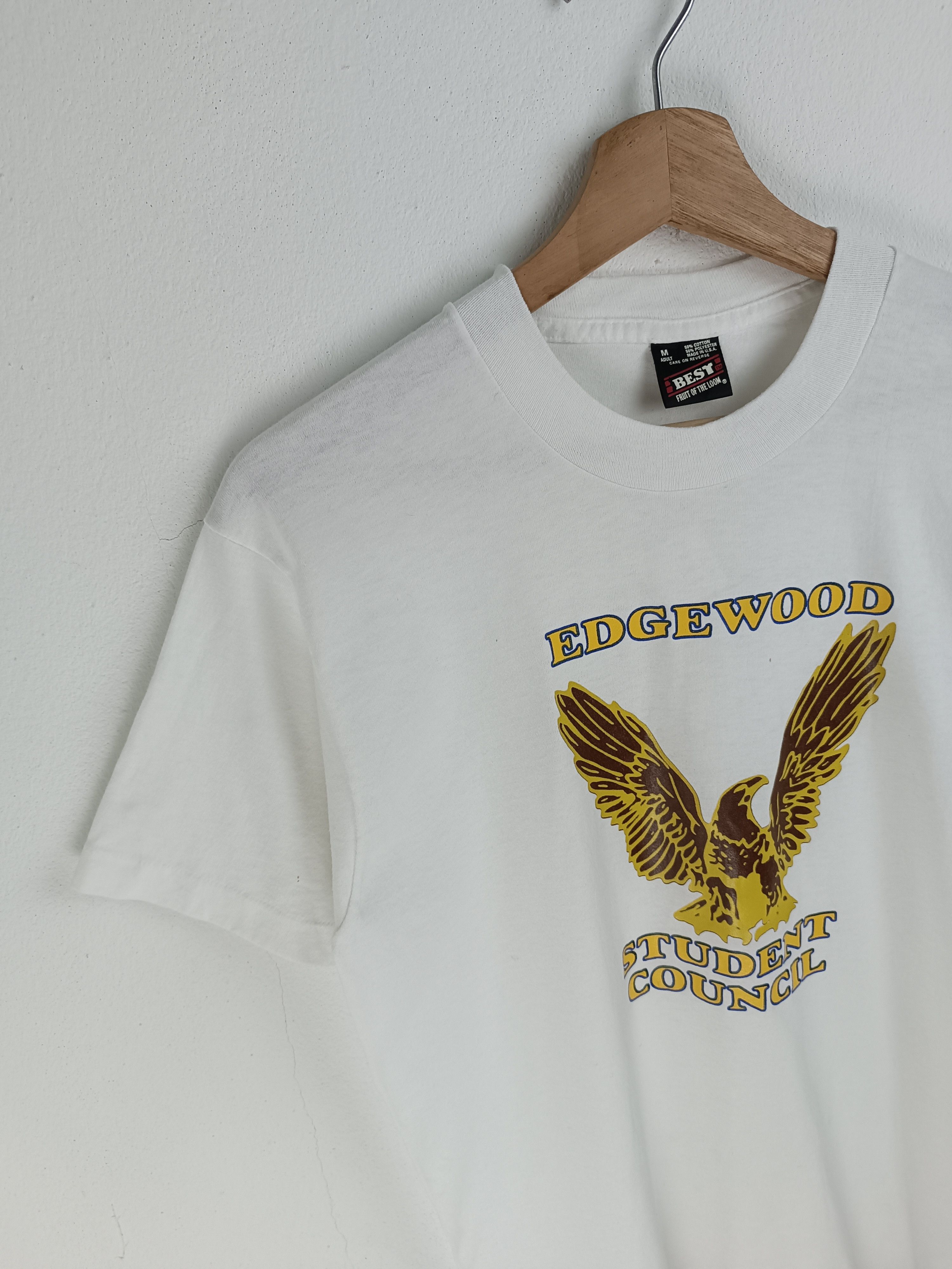 Fruit Of The Loom VINTAGE EARLY 90'S EDGEWOOD STUDENT COUNCIL TEE Size US M / EU 48-50 / 2 - 5 Thumbnail
