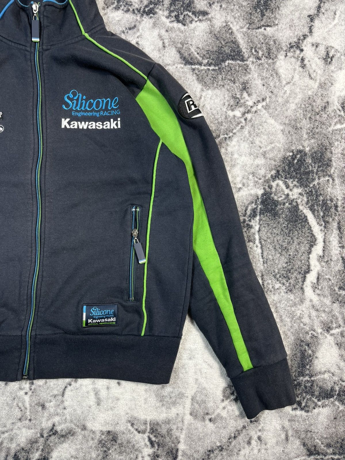 Vintage Vintage Kawasaki Racing Full Zip Jacket Size US L / EU 52-54 / 3 - 4 Thumbnail