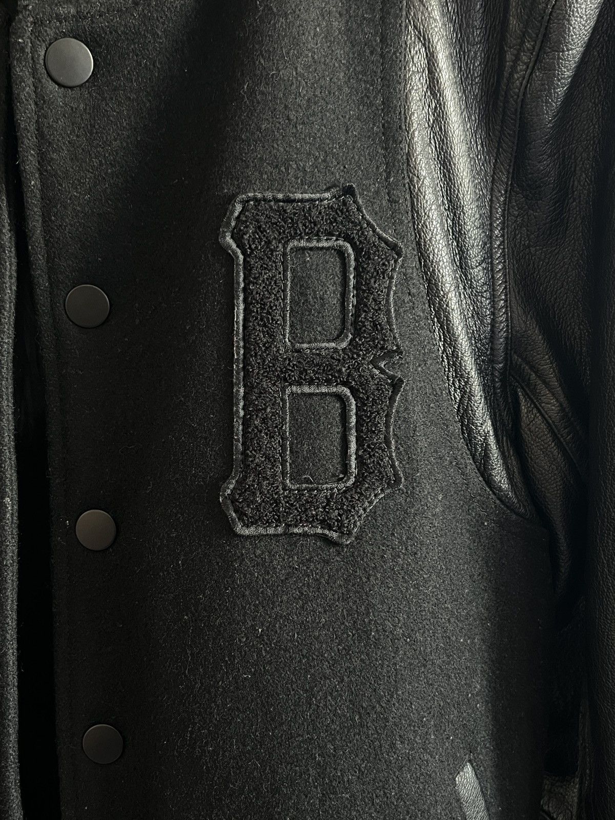 Black Scale Black Scale Leather Wool Bomber Jacket Size US M / EU 48-50 / 2 - 3 Thumbnail