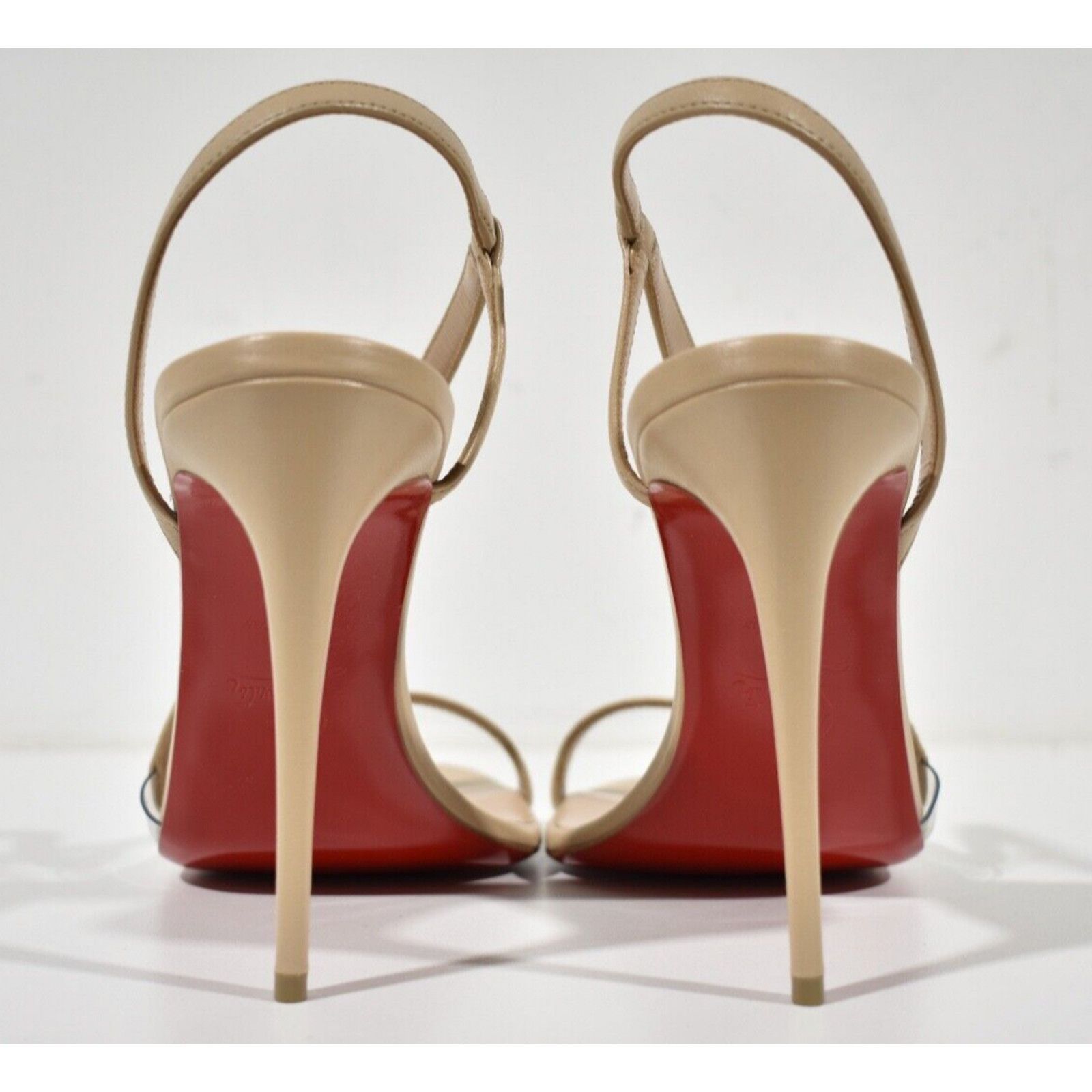 Christian Louboutin Rosalie 100 Nude 1 Leather Ankle Strap Sandal Heel Pump 40.5 Size US 10.5 / IT 40.5 - 11 Thumbnail