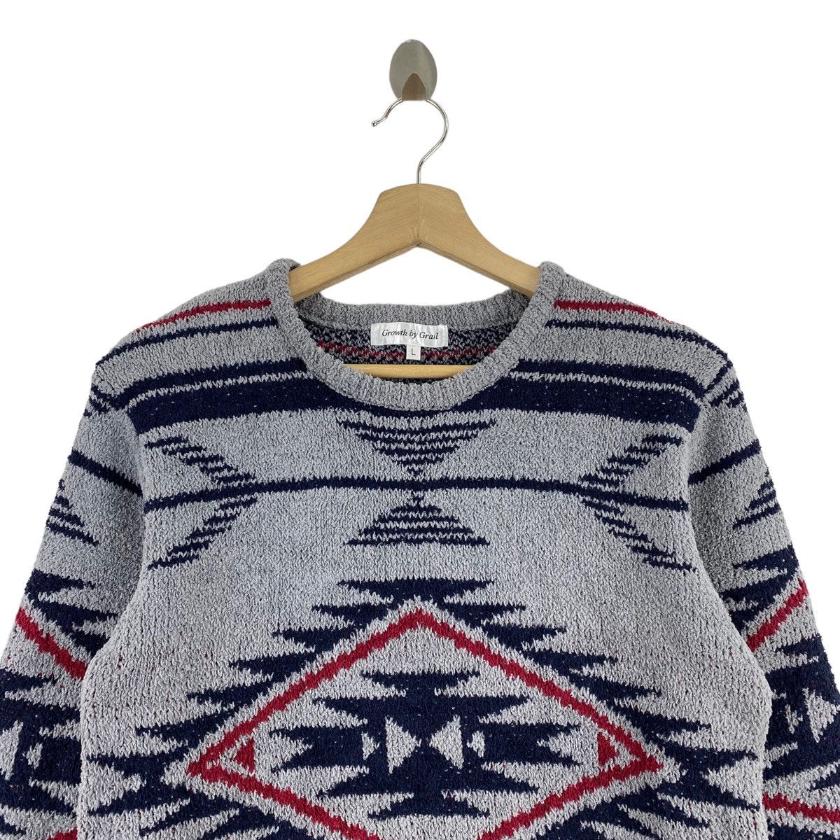 Other GROWTH By GRAIL Navajo Native Aztec Knitwear Grey Sweatshirt Size US L / EU 52-54 / 3 - 2 Thumbnail
