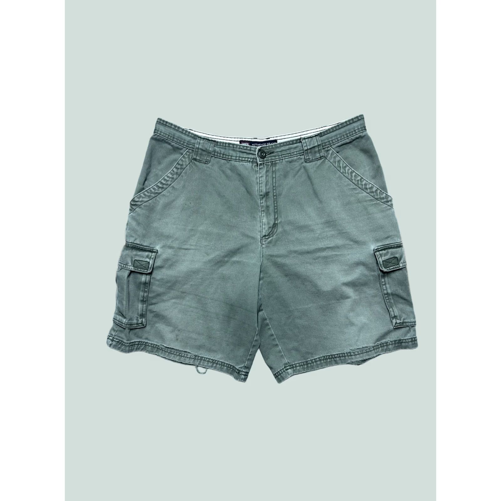 Faded Glory Faded Glory Cargo Shorts Shirt Cargo Men 36 Green Distressed Twill Cotton Utility Pockets 90s Skater Size US 36 / EU 52 - 1 Thumbnail