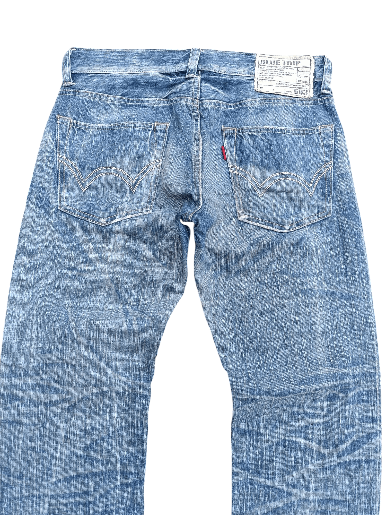 Edwin × Vintage RARE 🔥 Edwin 503 Mission Whisker Faded Denim E240 Size US 32 / EU 48 - 10 Thumbnail