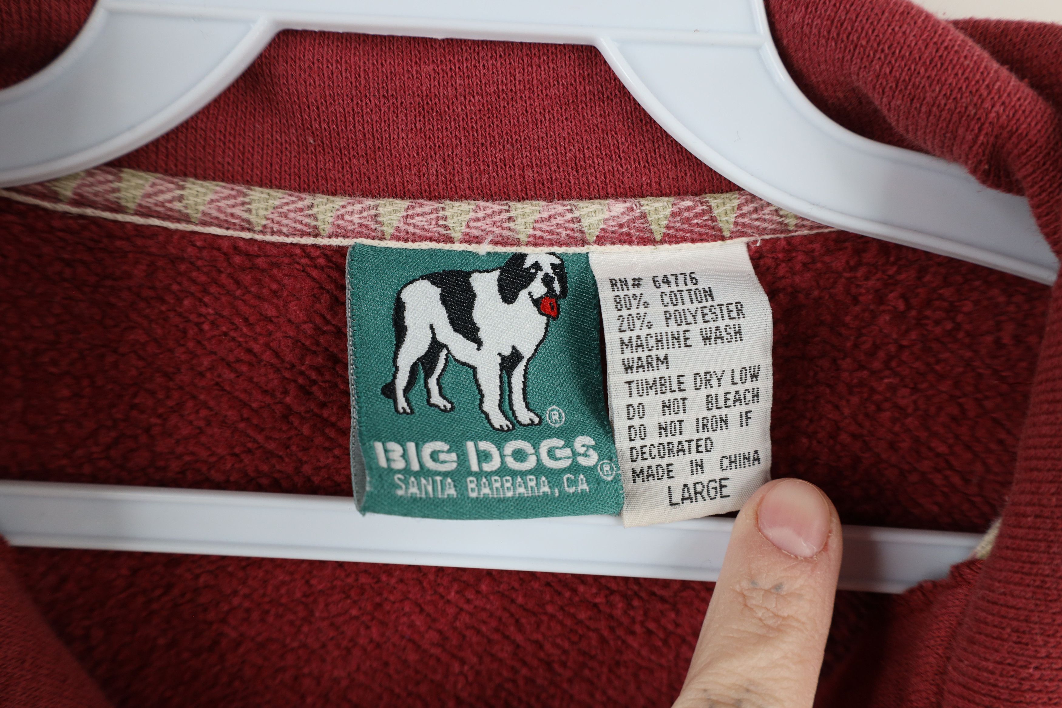 Big Dogs × Vintage Vintage 90s Big Dogs Spell Out Half Zip Pullover Sweatshirt Size US L / EU 52-54 / 3 - 5 Thumbnail