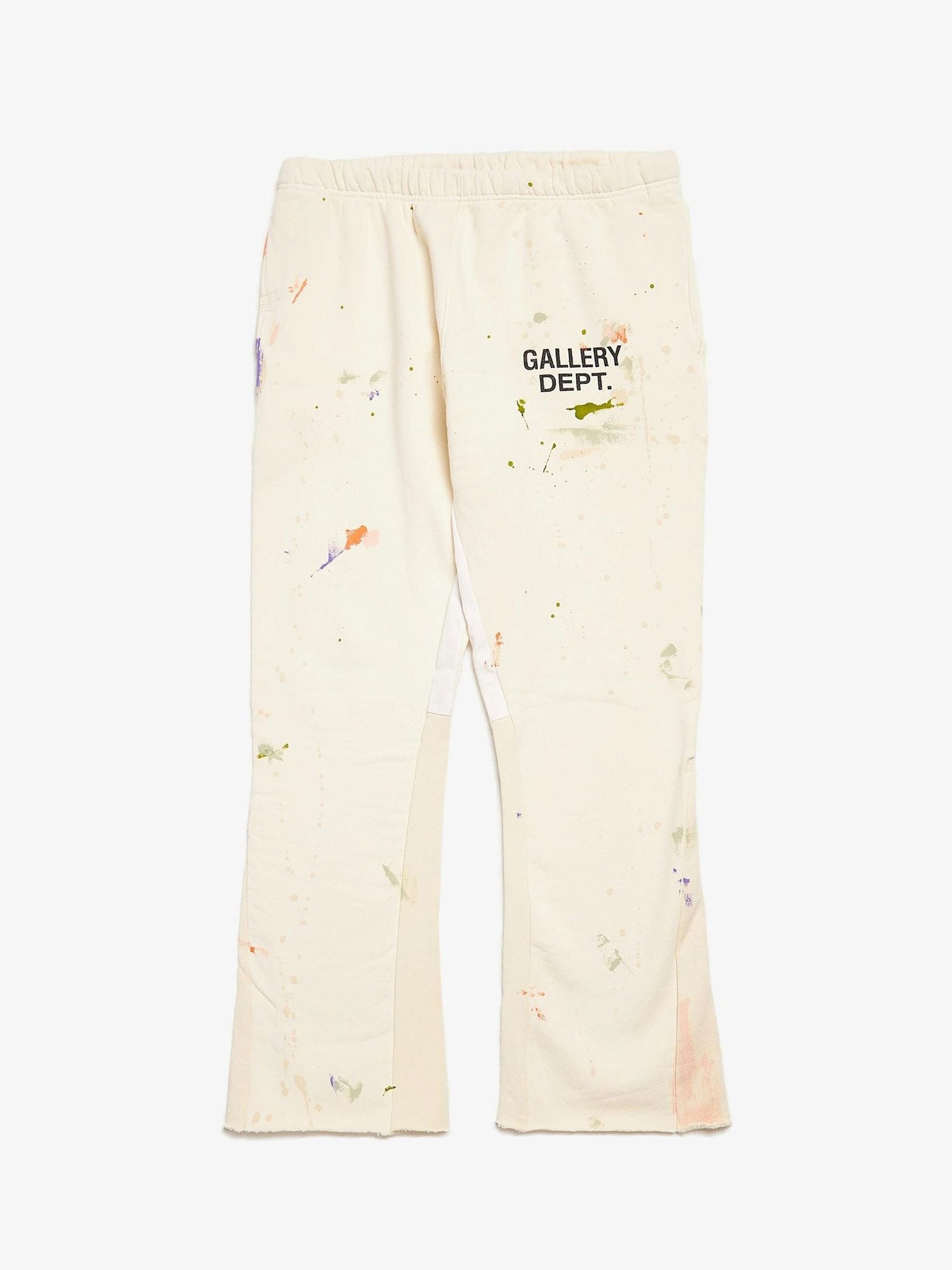 Gallery Dept. Beige Painted Logo Printed Flared Cotton Sweatpants Size US 36 / EU 52 - 1 Thumbnail
