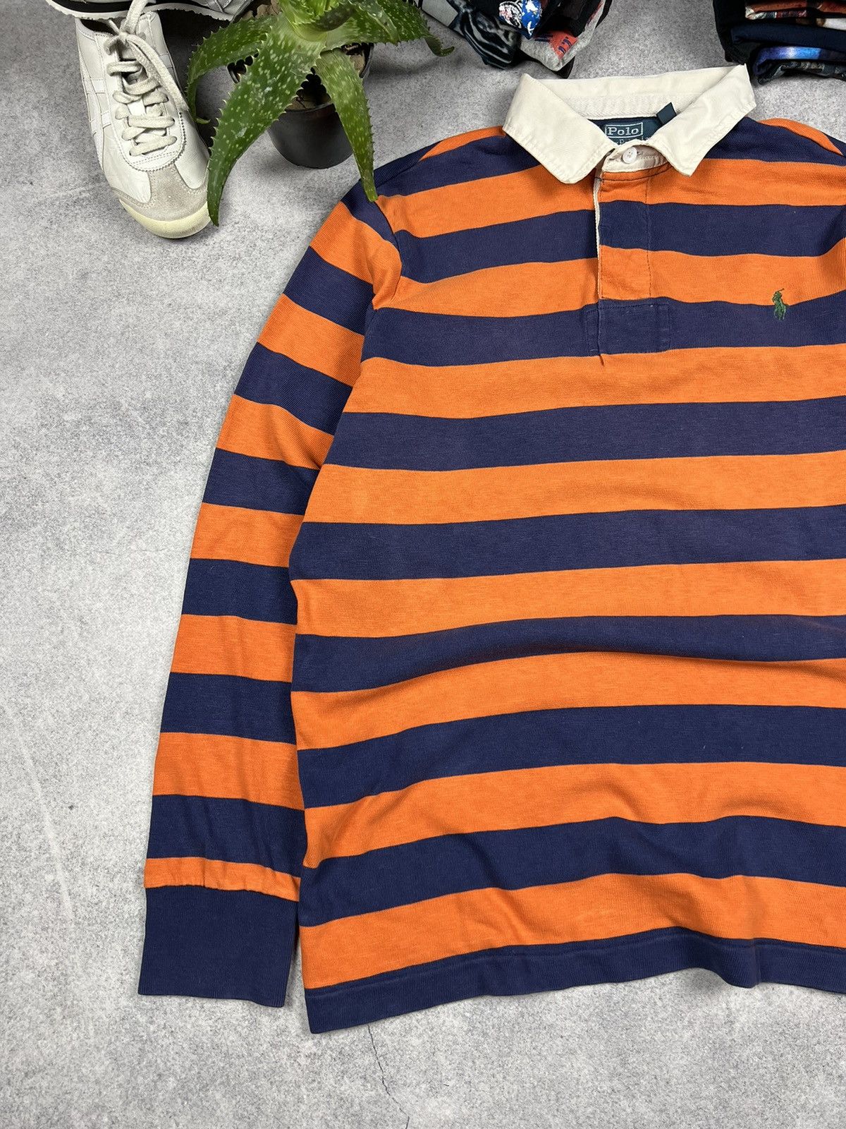 Polo Ralph Lauren × Ralph Lauren × Vintage Vintage Polo Ralph Lauren Rugby Stripped Y2K Longsleeve Size US XL / EU 56 / 4 - 2 Thumbnail