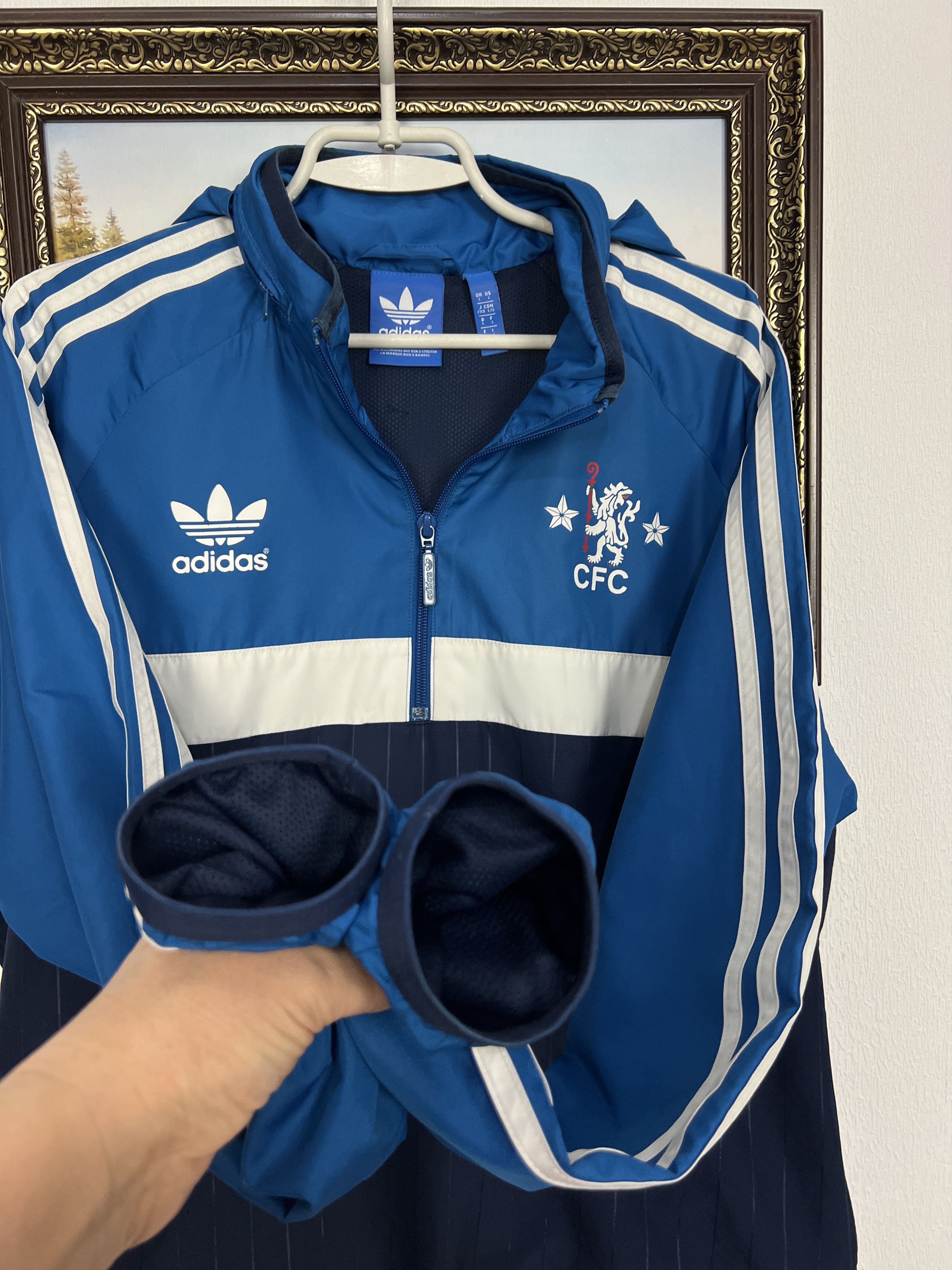 Adidas Originals Chelsea Football Hoodie Jacket Soccer Track Top Size US L / EU 52-54 / 3 - 6 Thumbnail
