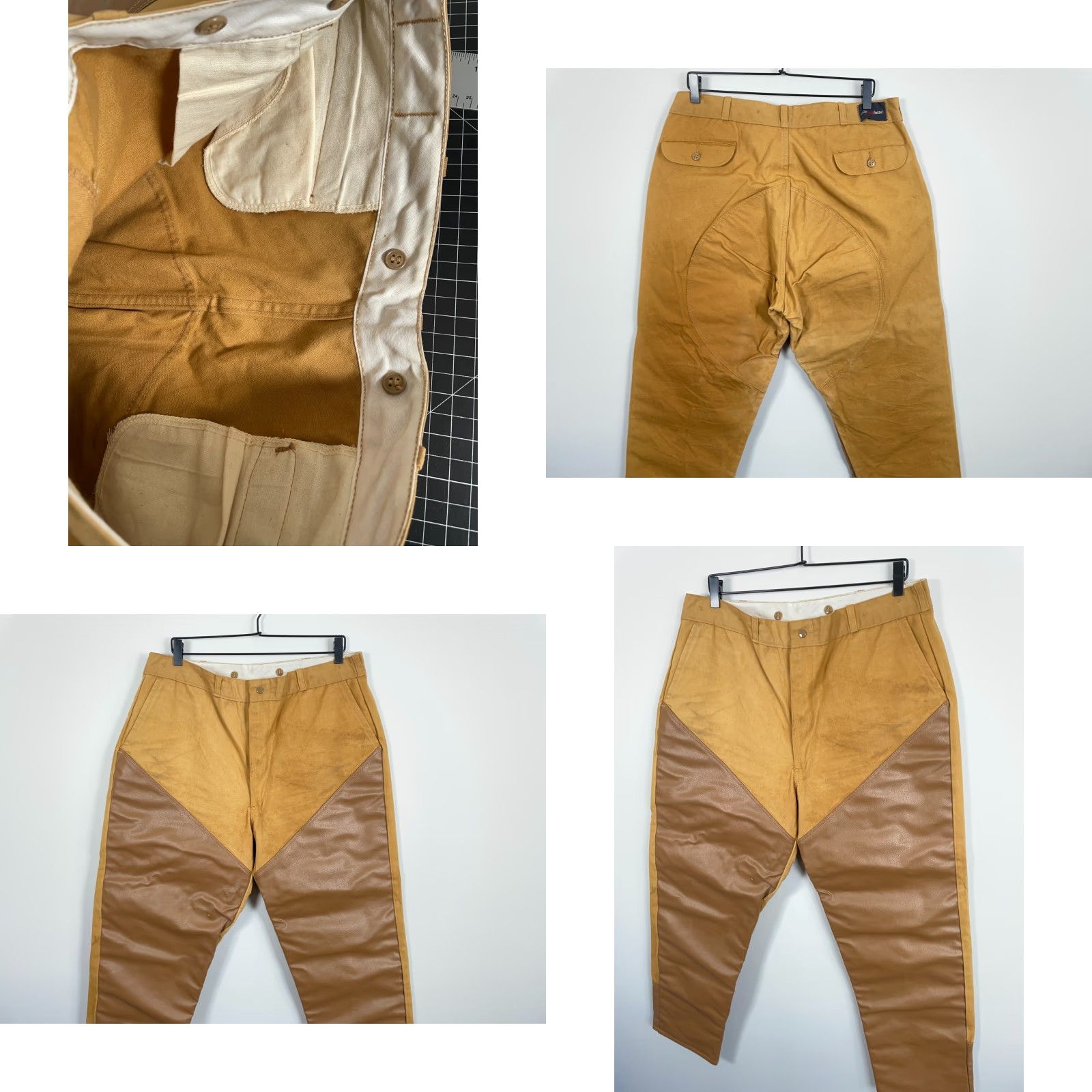 Vintage VINTAGE RedHead Workwear Pants Mens 36 x 29 Brown Canvas Leather 70s Talon Zip 80s Size US 36 / EU 52 - 9 Thumbnail