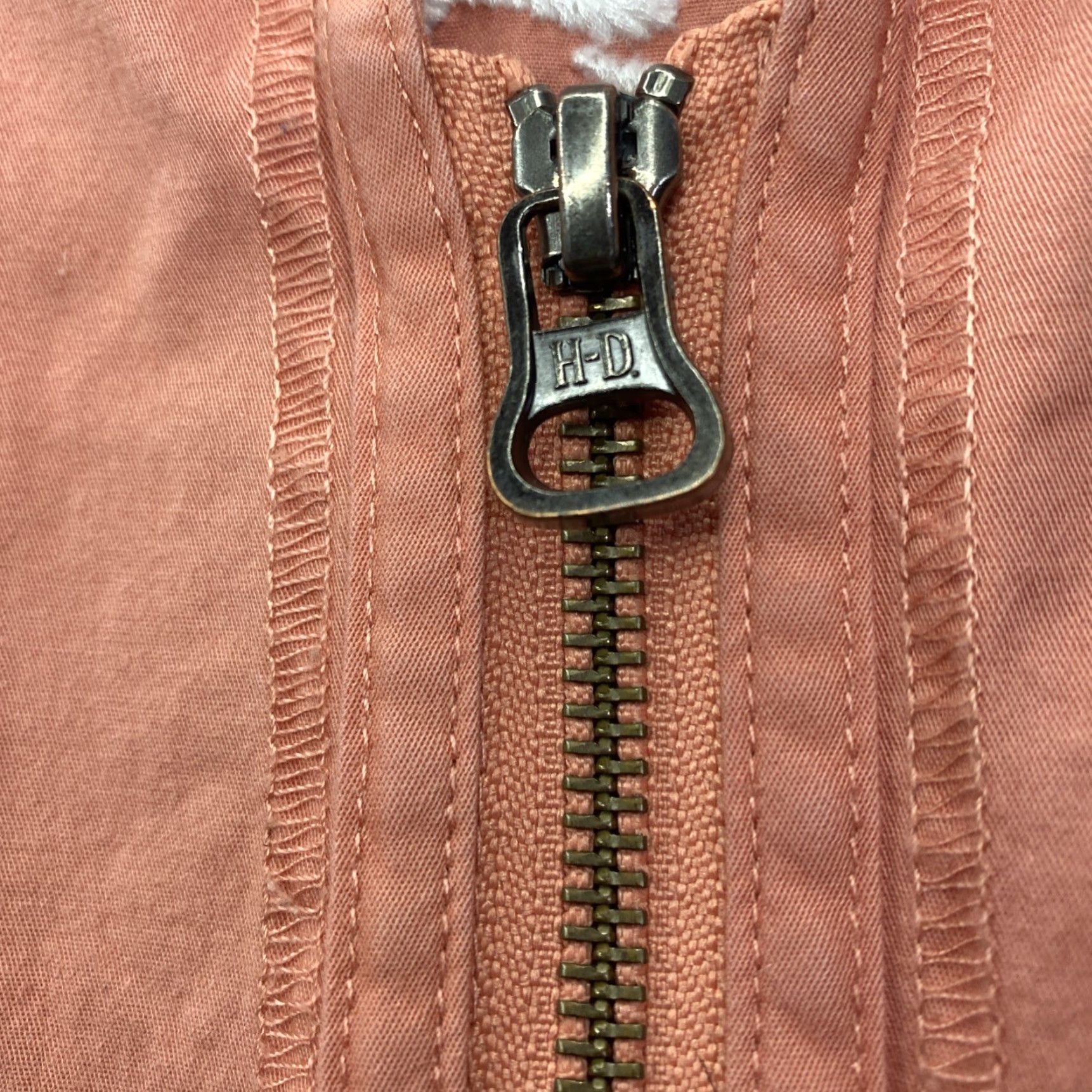 VTG Y2K HARLEY-DAVIDSON GENUINE MOTORS ORANGE WHITE ZIP-UP SHIRT M