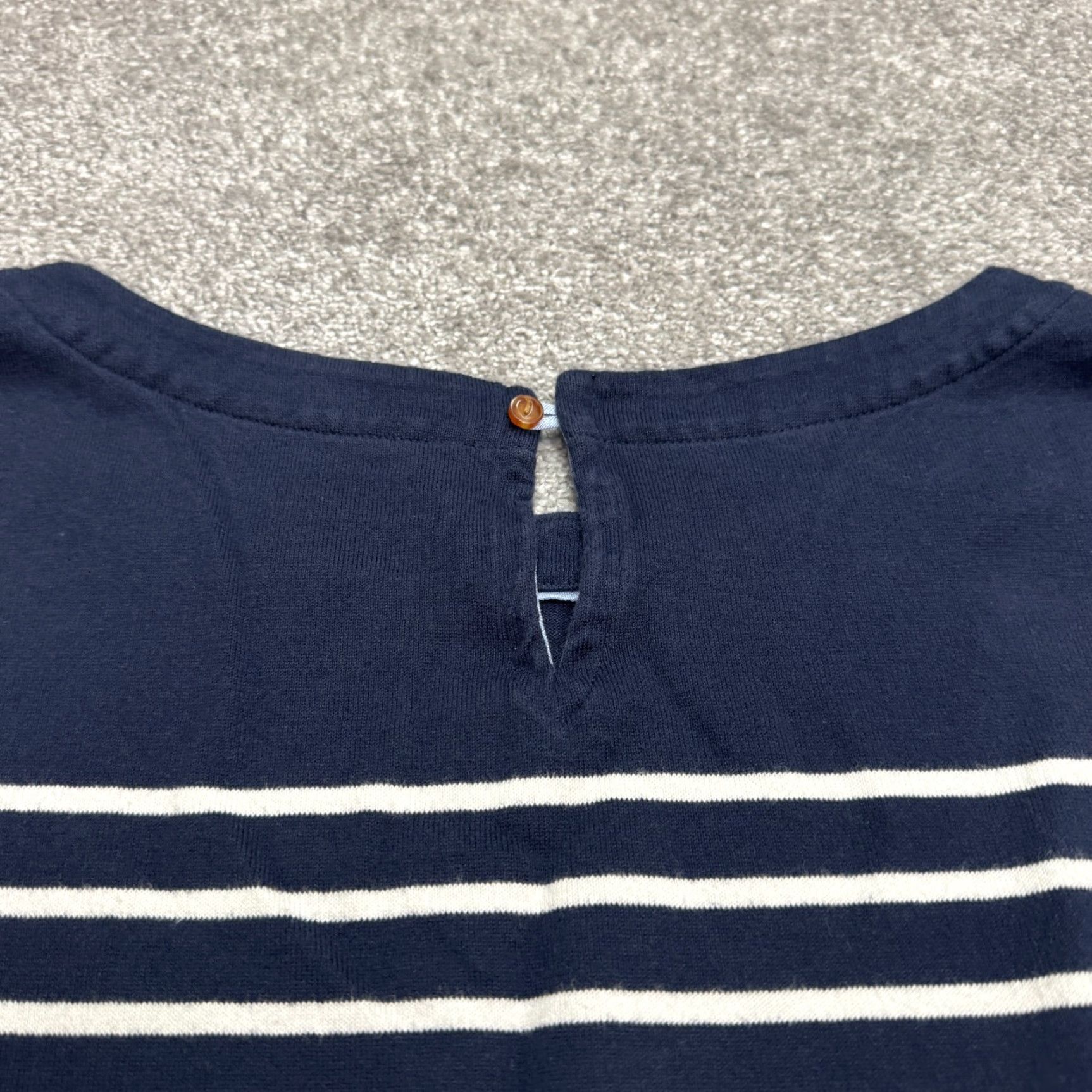 Vintage L.L. Bean Boat Neck Striped Shift Dress Women Large Navy White 3/4 Sleeve Casual Size L / US 10 / IT 46 - 6 Thumbnail