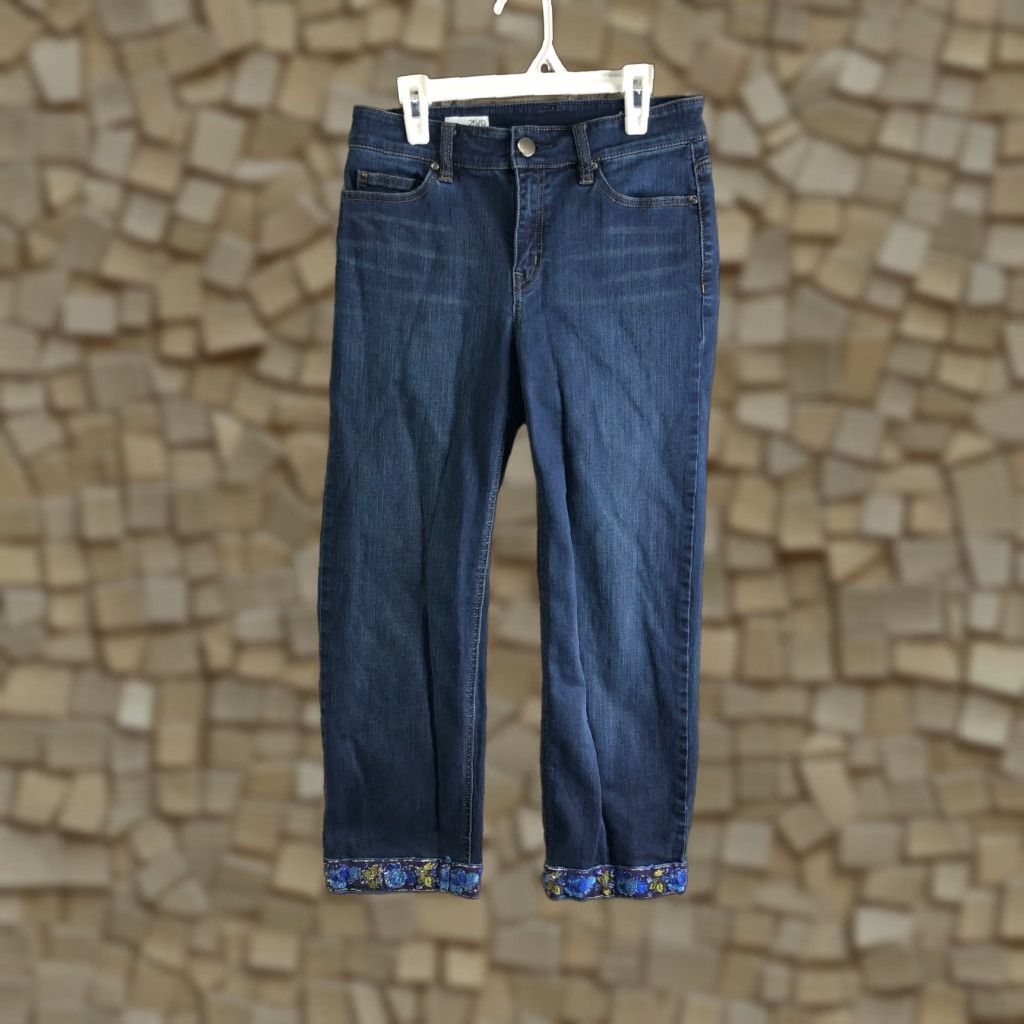 Gap Gap High Rise Cropped Straight Jeans Womens Size 25 Medium Wash Blue Denim 5-Pocket Size 42" / US 20 - 1 Thumbnail