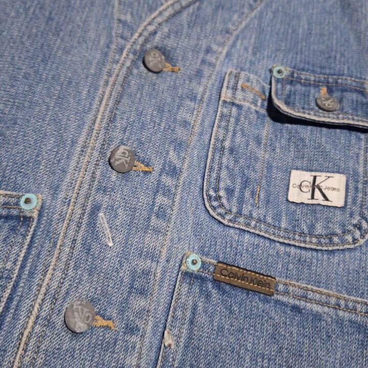 Calvin Klein × Vintage Vintage 90s Calvin Klein CK Denim Vest MADE IN USA Unisex L Size US L / EU 52-54 / 3 - 5 Thumbnail