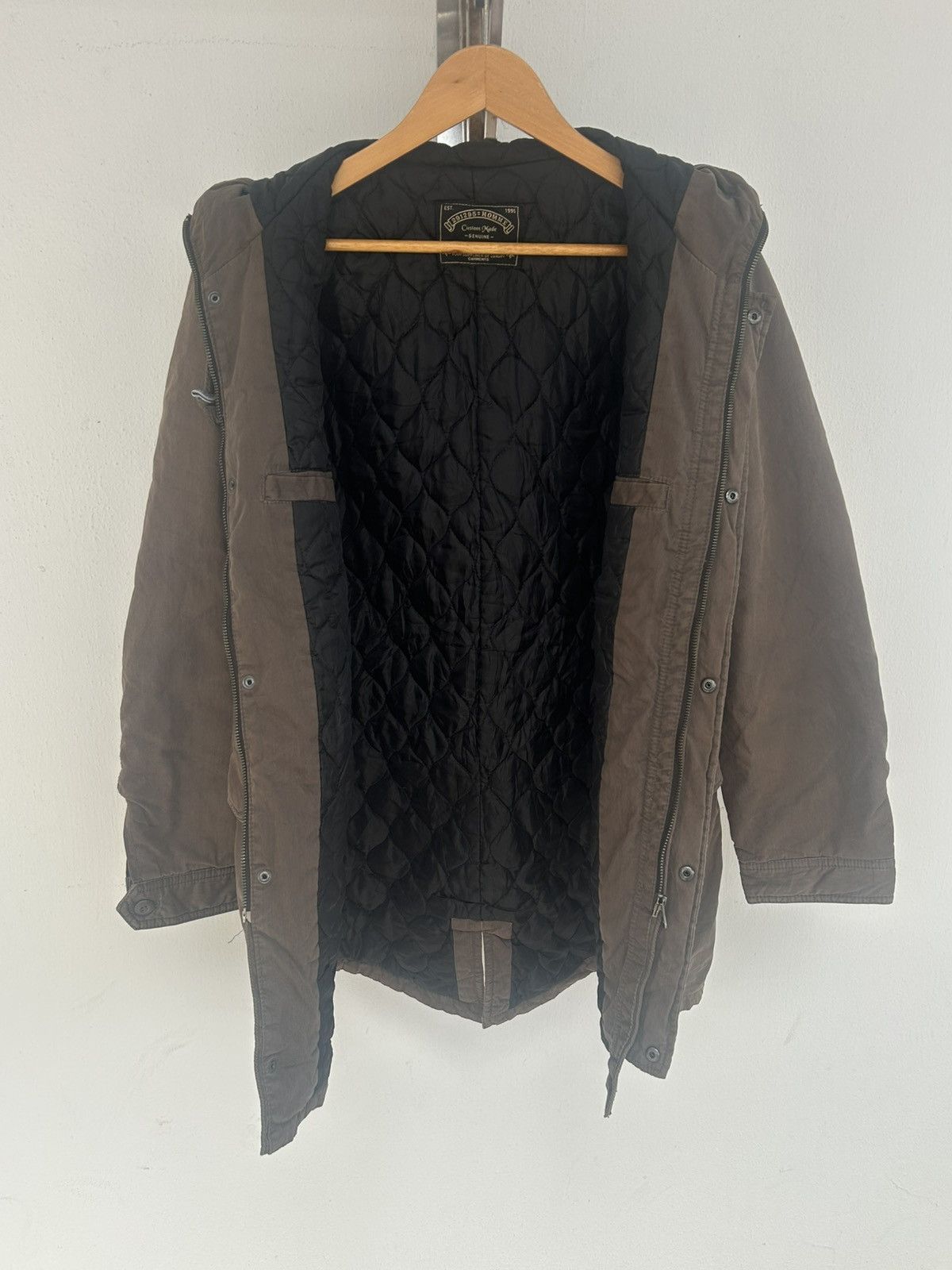 291295=Homme 291295=HOMME Vintage Bomber Hoodie Olive Green Jacket Japan Size US L / EU 52-54 / 3 - 7 Thumbnail