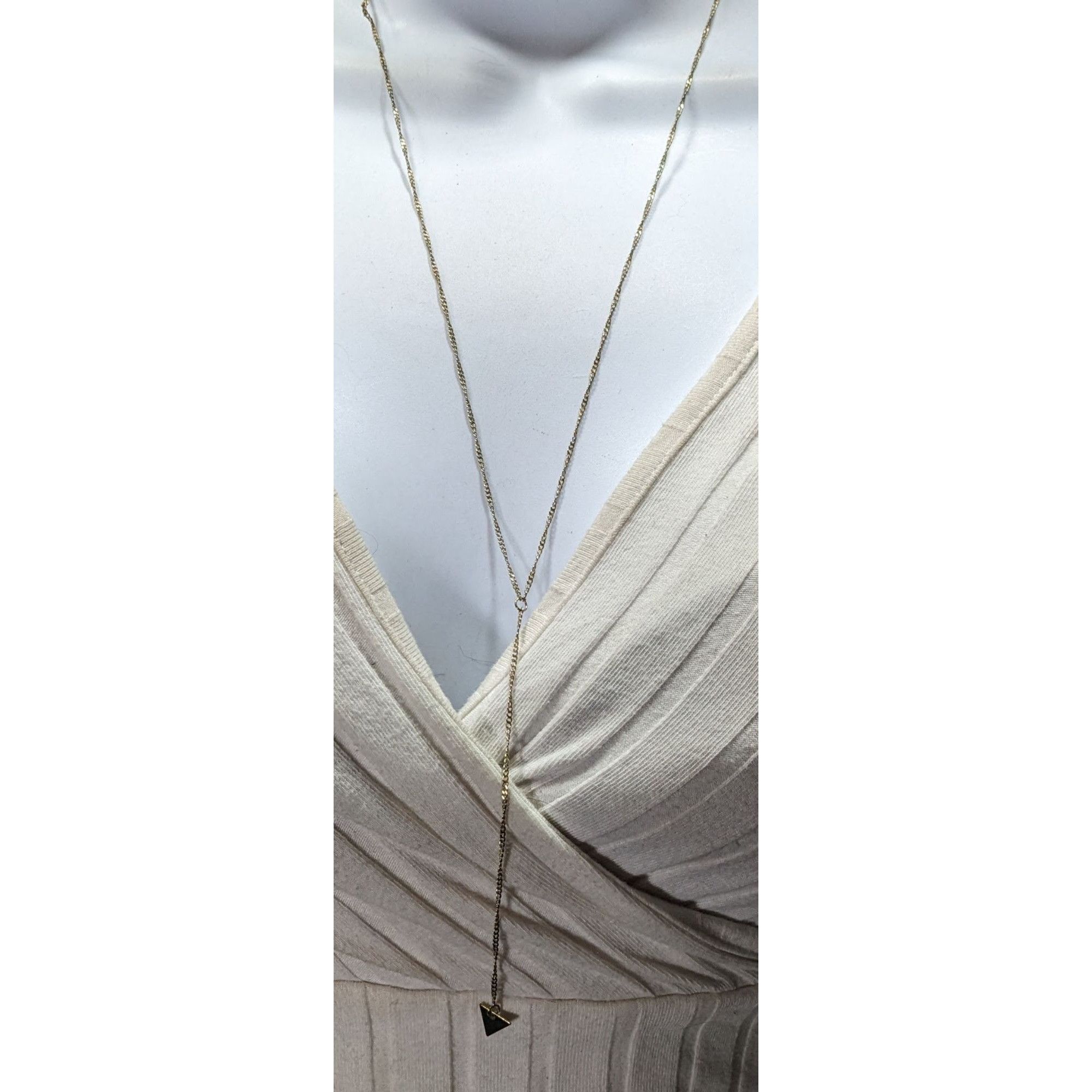 Other Gold-Tone Y-Shaped Layered Necklace With Triangle Pendant Size ONE SIZE - 2 Thumbnail