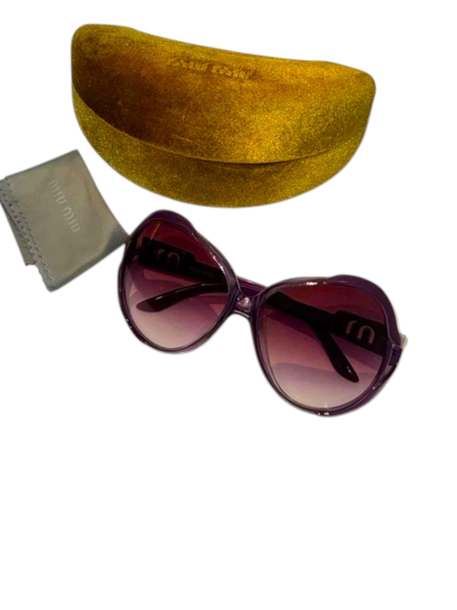 Miu Miu Miu Miu SMU05I Purple Oversized Sunglasses Logo Temples Size ONE SIZE - 8 Thumbnail