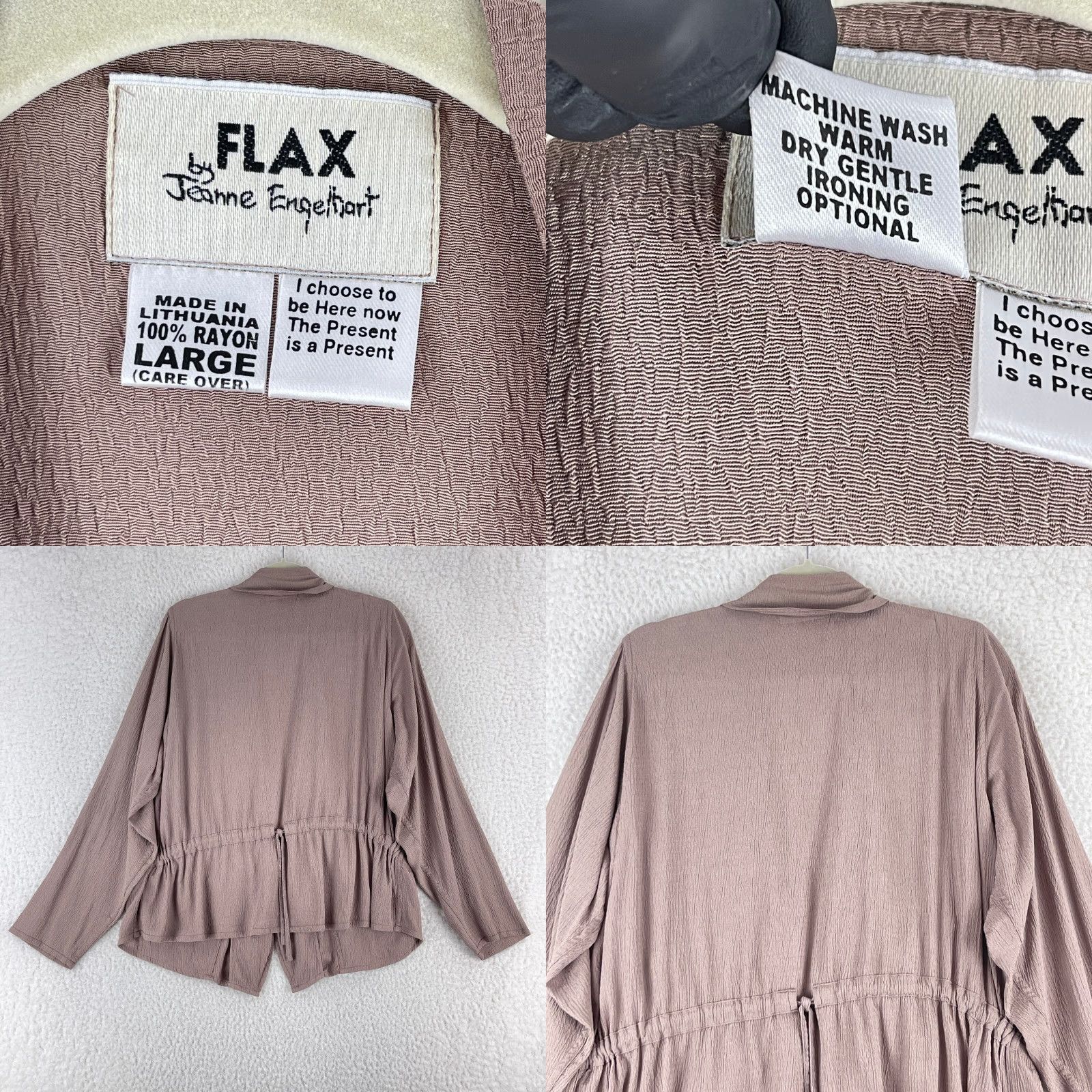 FLAX FLAX Jacket Womens Large Brown Long Sleeve Lightweight Rayon 1 Button Casual Size L / US 10 / IT 46 - 8 Thumbnail