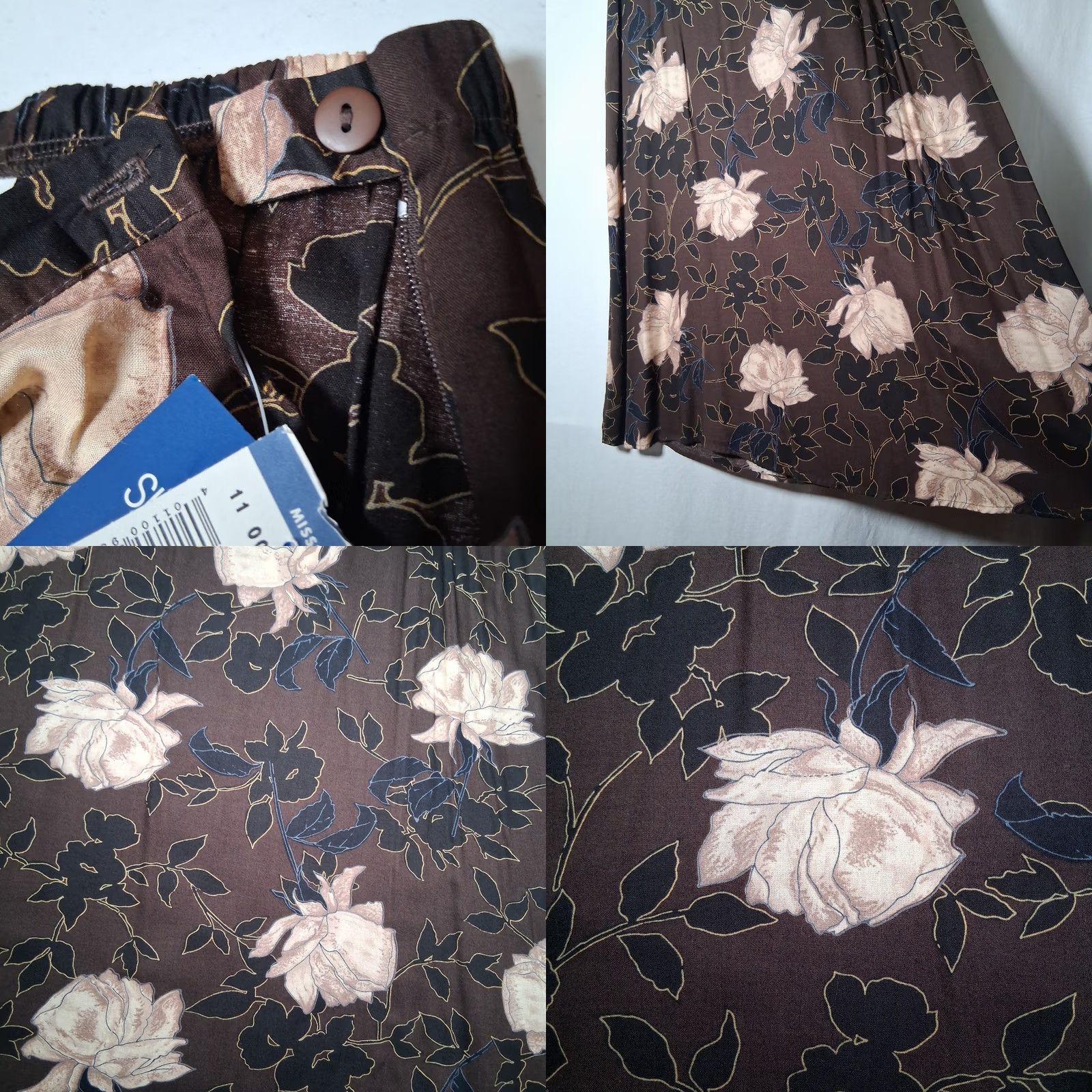 Vintage VINTAGE Skirt Women Long Brown Floral Rayon USA Made Maxi NEW L Size 36" / US 14 / IT 50 - 8 Thumbnail