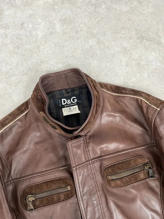 Dolce & Gabbana SS2005 Dolce & Gabbana Brown Hybrid Leather Premium Jacket Size US L / EU 52-54 / 3 - 5 Thumbnail