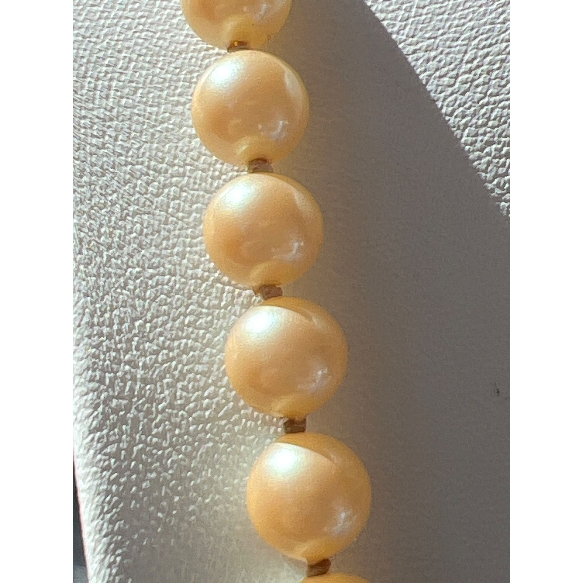 Other Vintage Glass Champagne Faux Pearl Necklace Sterling Silver Size ONE SIZE - 3 Thumbnail