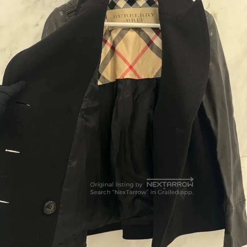 Burberry Burberry Double-Breasted Black Wool Coat for Women. Size L / US 10 / IT 46 - 4 Thumbnail