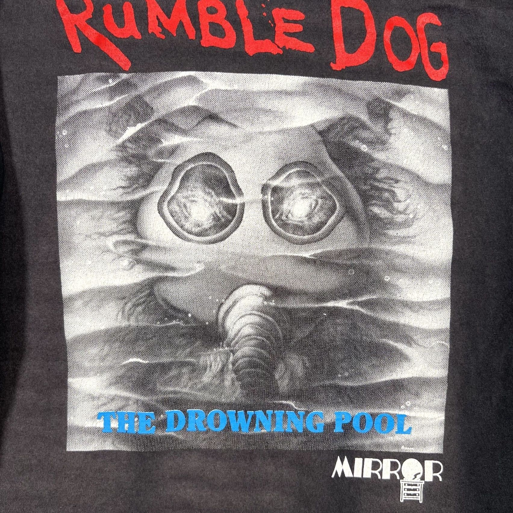 Vintage VINTAGE A1 90s Murina Rumble Dog The Drowing Pool Mock Neck T Shirt Adult XL Black Mens Size US XL / EU 56 / 4 - 7 Thumbnail