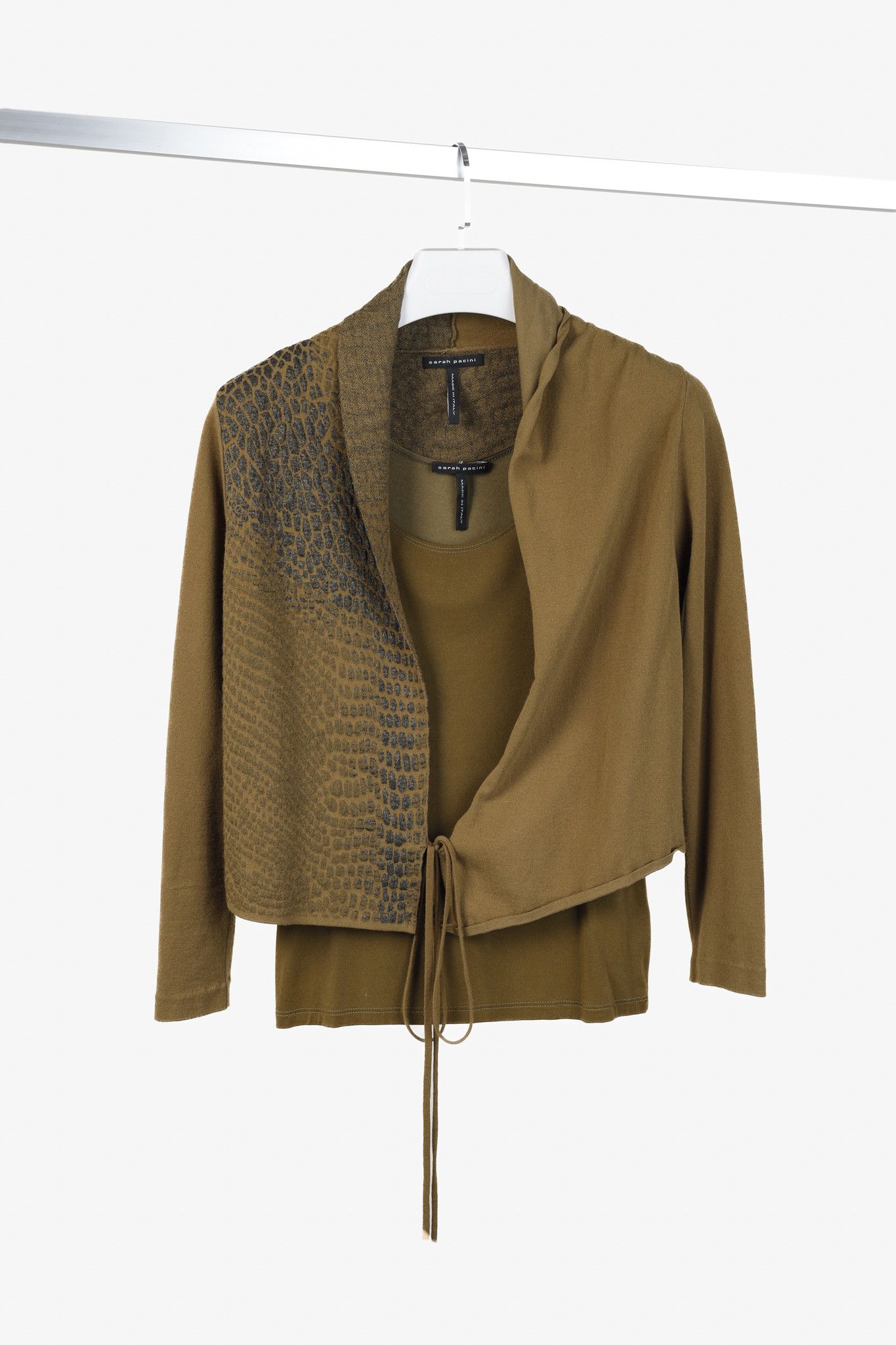 Sarah Pacini Sarah Pacini Olive Tank/Sweater Set Size S / US 4 / IT 40 - 1 Thumbnail