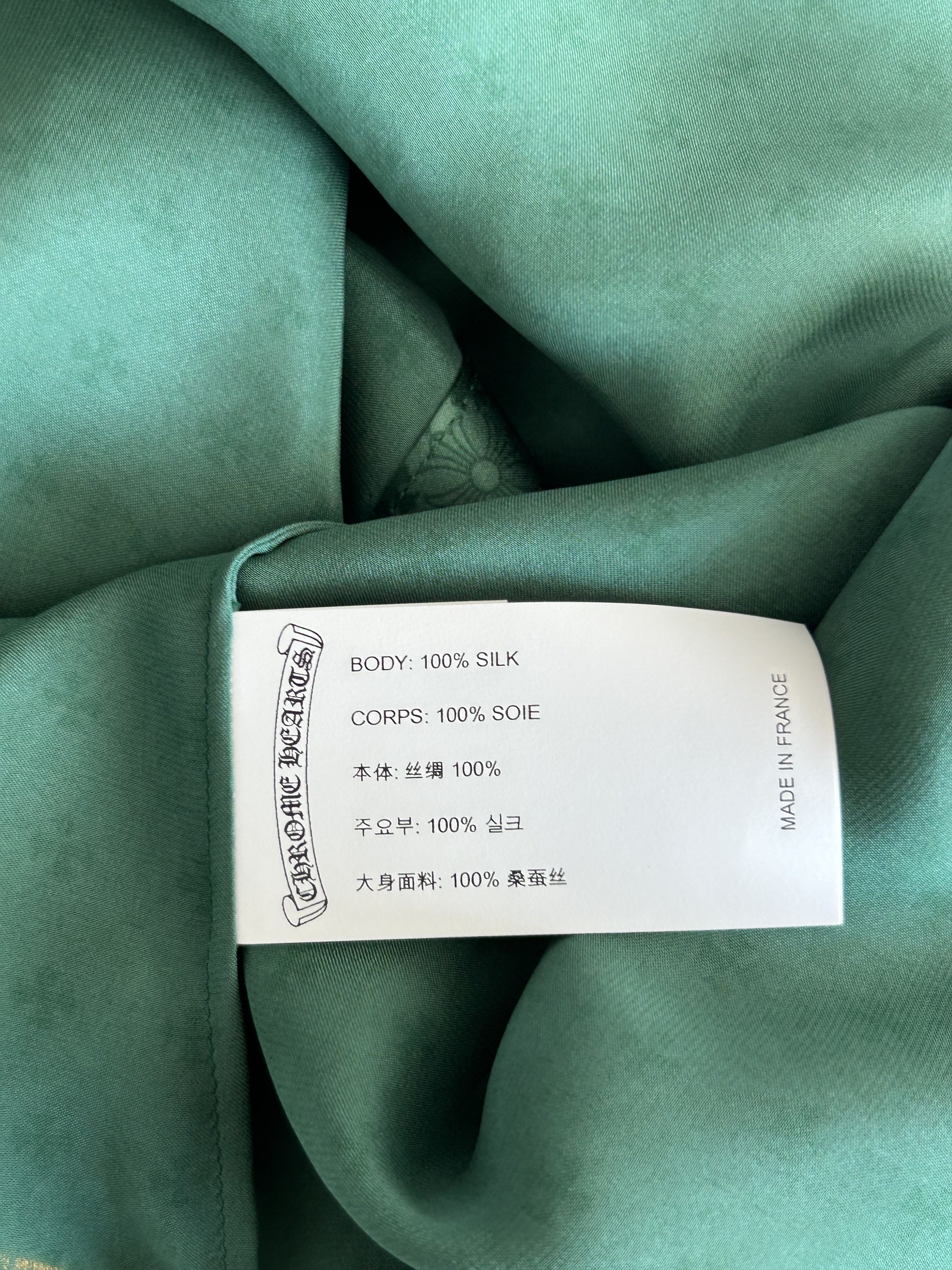 Chrome Hearts Chrome Hearts Green Cross Jacquard Silk Button Up Shirt Size US S / EU 44-46 / 1 - 4 Thumbnail